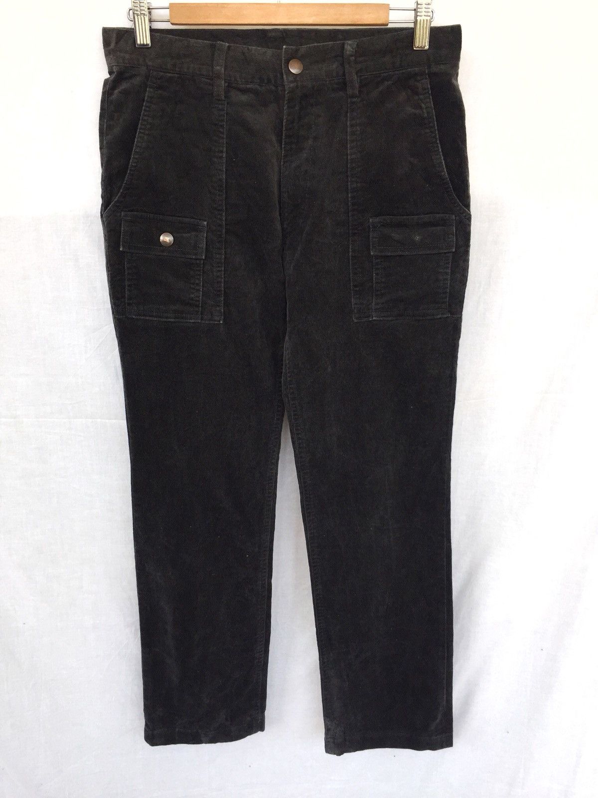 image of Made In Japan Abahouse Velvet Slim Fit Bush Pants in Ashen Slate Black, Men's (Size 30)