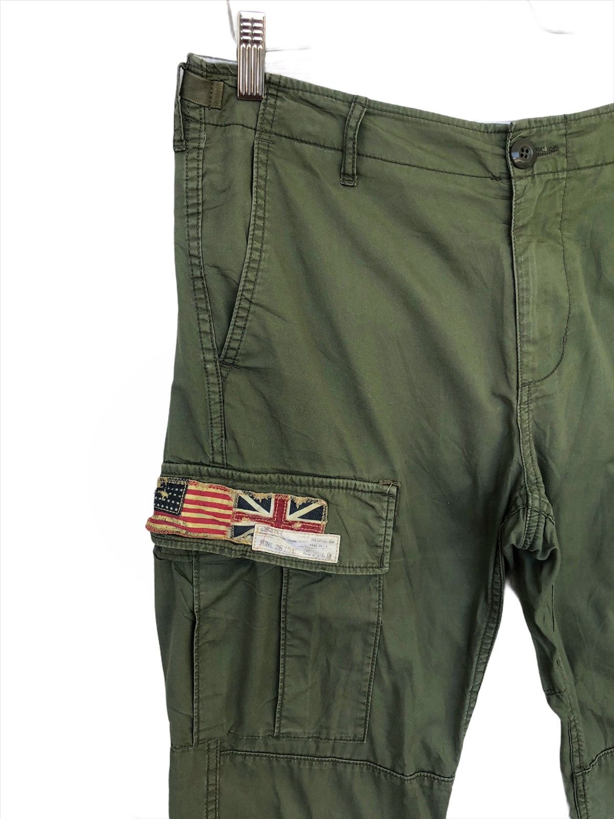 Denim & Supply Ralph Lauren GRAIL🔥RL 🇺🇸 🇬🇧 Flag Logo Military Cargo Combat Pants Size US 32 / EU 48 - 3 Thumbnail