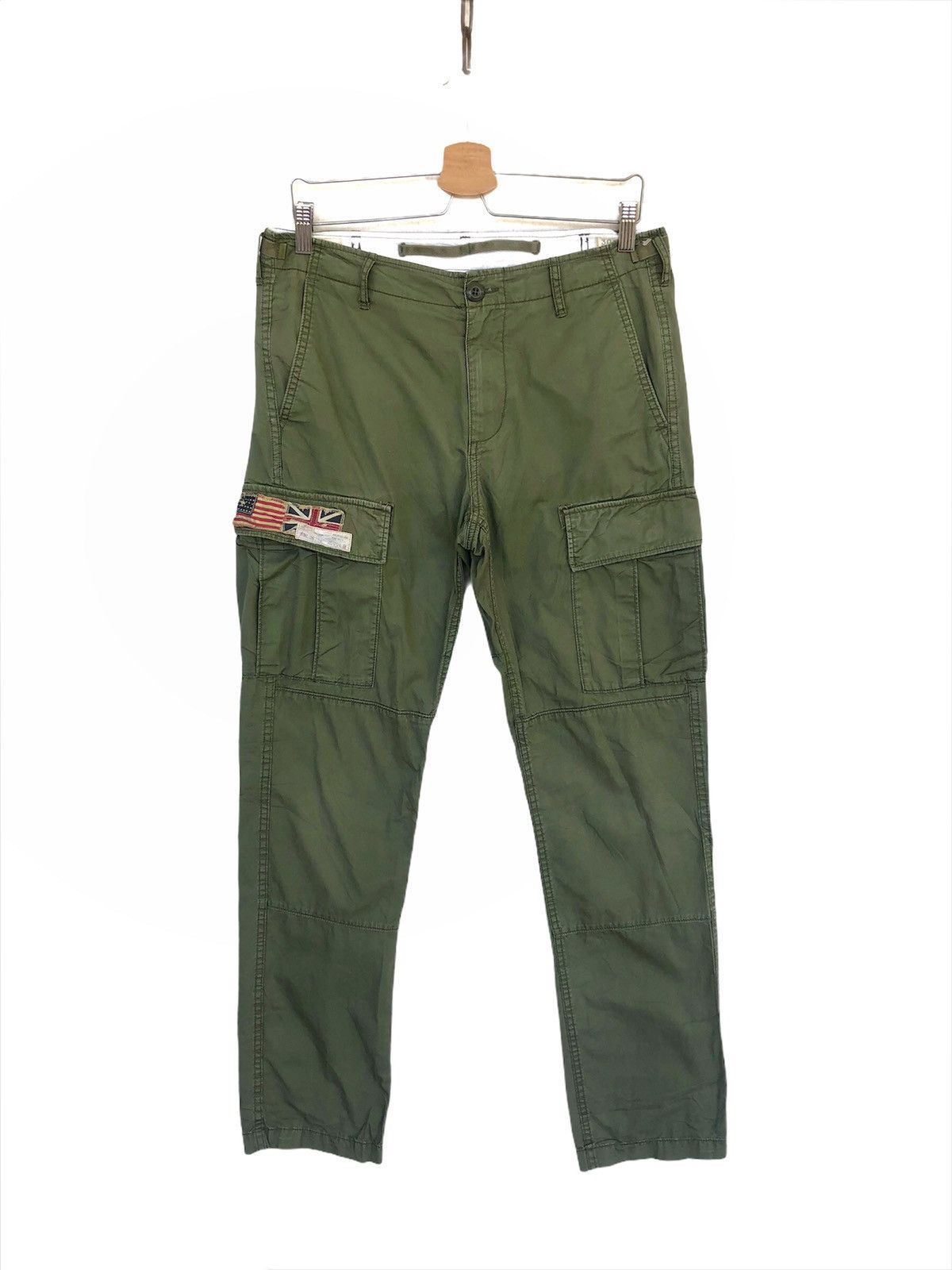 Denim & Supply Ralph Lauren GRAIL🔥RL 🇺🇸 🇬🇧 Flag Logo Military Cargo Combat Pants Size US 32 / EU 48 - 2 Thumbnail