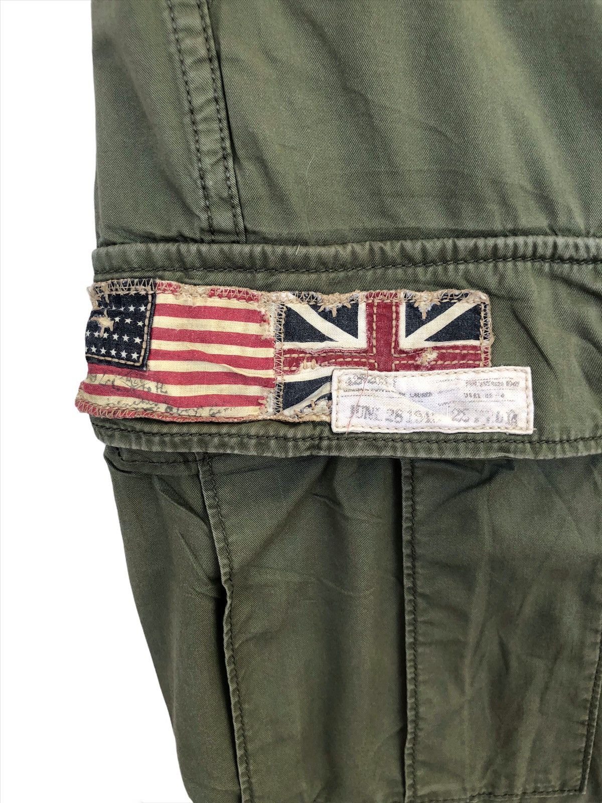 Denim & Supply Ralph Lauren GRAIL🔥RL 🇺🇸 🇬🇧 Flag Logo Military Cargo Combat Pants Size US 32 / EU 48 - 4 Thumbnail
