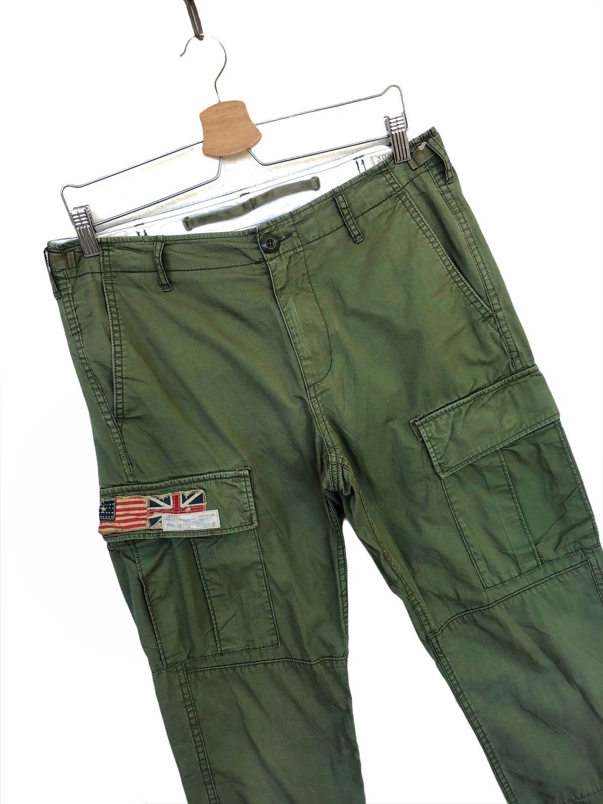 GRAIL🔥RL 🇺🇸 🇬🇧 Flag Logo Military Cargo Combat Pants
