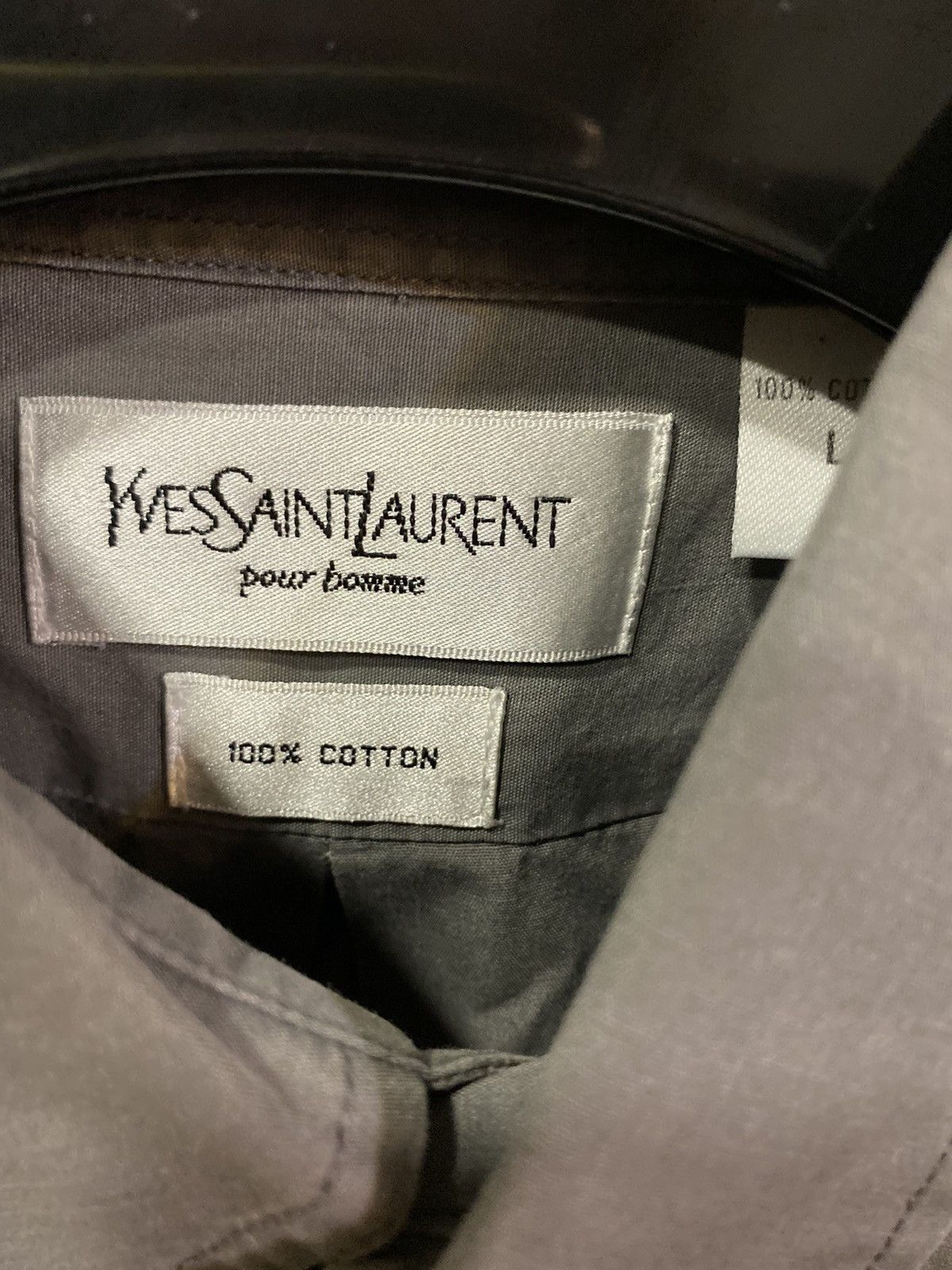 Yves Saint Laurent Cotton YSL Shirt Grey Yves Saint Laurent shirt Size US L / EU 52-54 / 3 - 4 Thumbnail