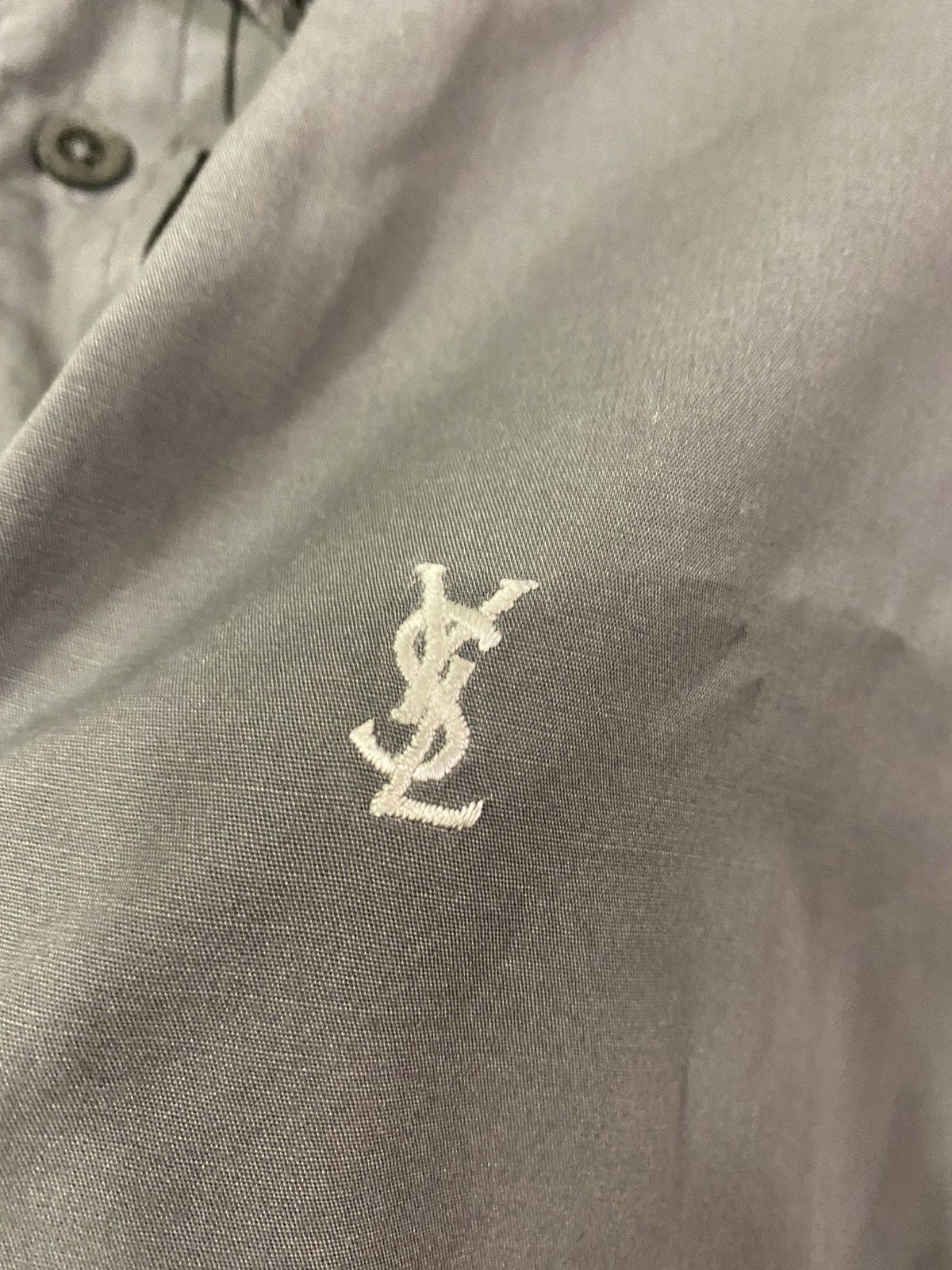 Yves Saint Laurent Cotton YSL Shirt Grey Yves Saint Laurent shirt Size US L / EU 52-54 / 3 - 3 Thumbnail