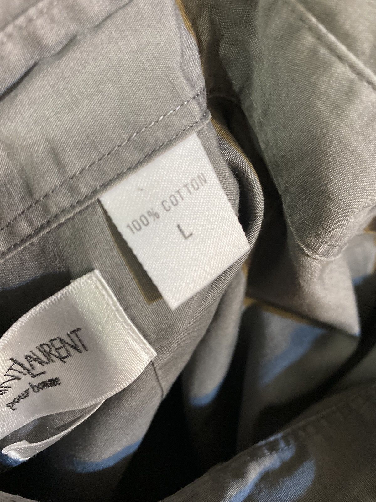 Yves Saint Laurent Cotton YSL Shirt Grey Yves Saint Laurent shirt Size US L / EU 52-54 / 3 - 7 Thumbnail