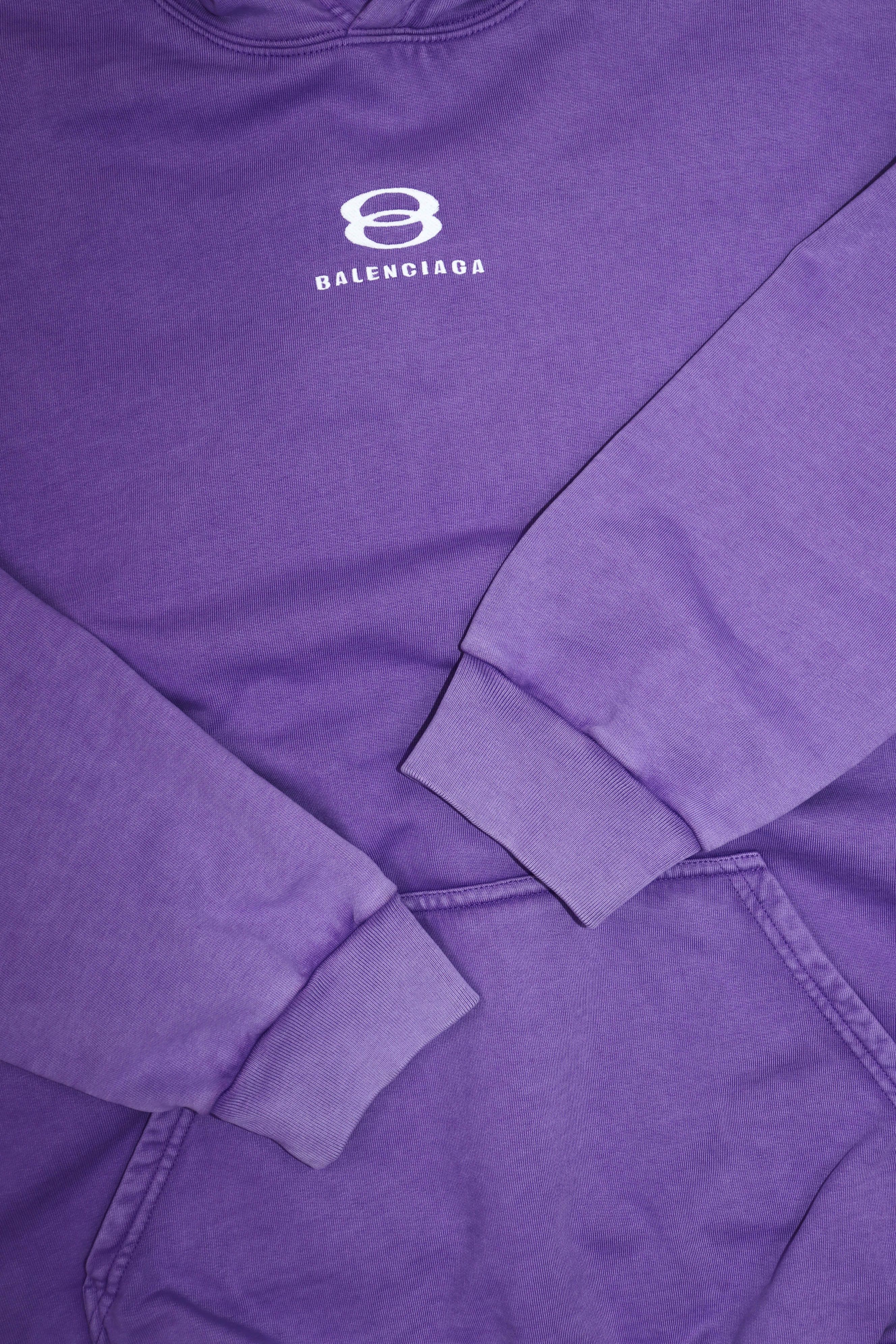 Balenciaga Balenciaga Faded Purple Unity Logo Hoodie Size US L / EU 52-54 / 3 - 8 Thumbnail