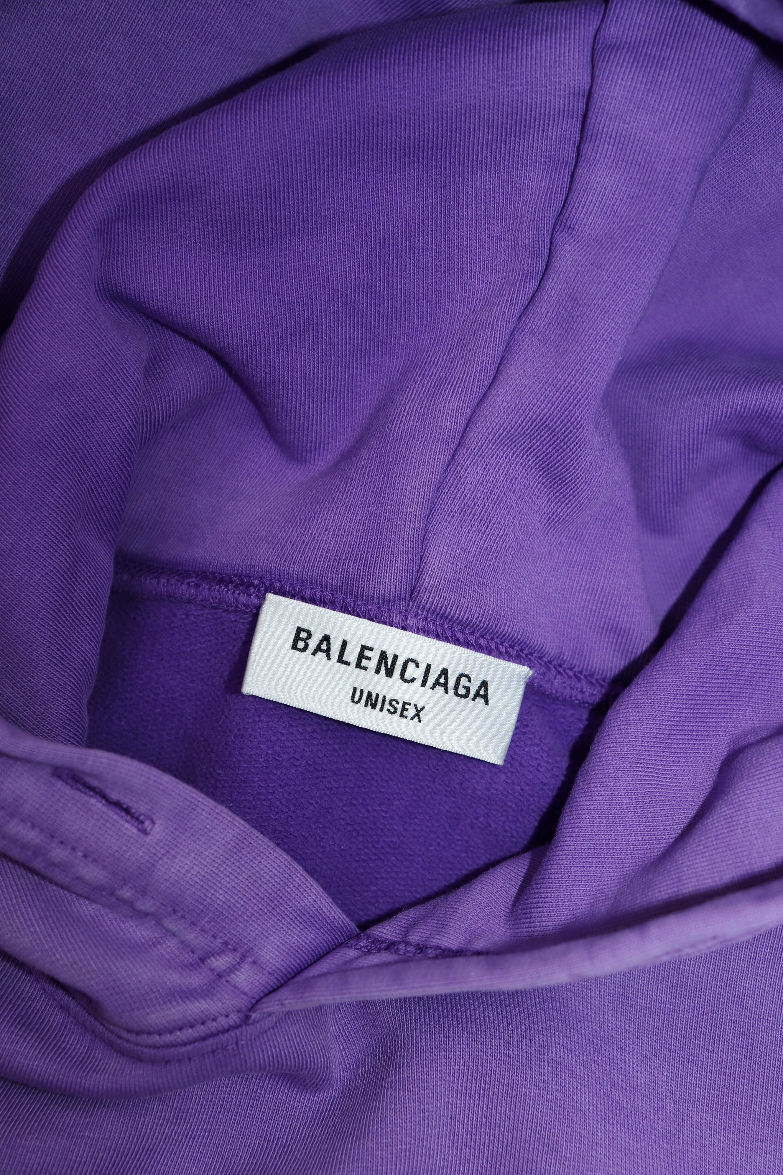 Balenciaga Balenciaga Faded Purple Unity Logo Hoodie Size US L / EU 52-54 / 3 - 10 Thumbnail