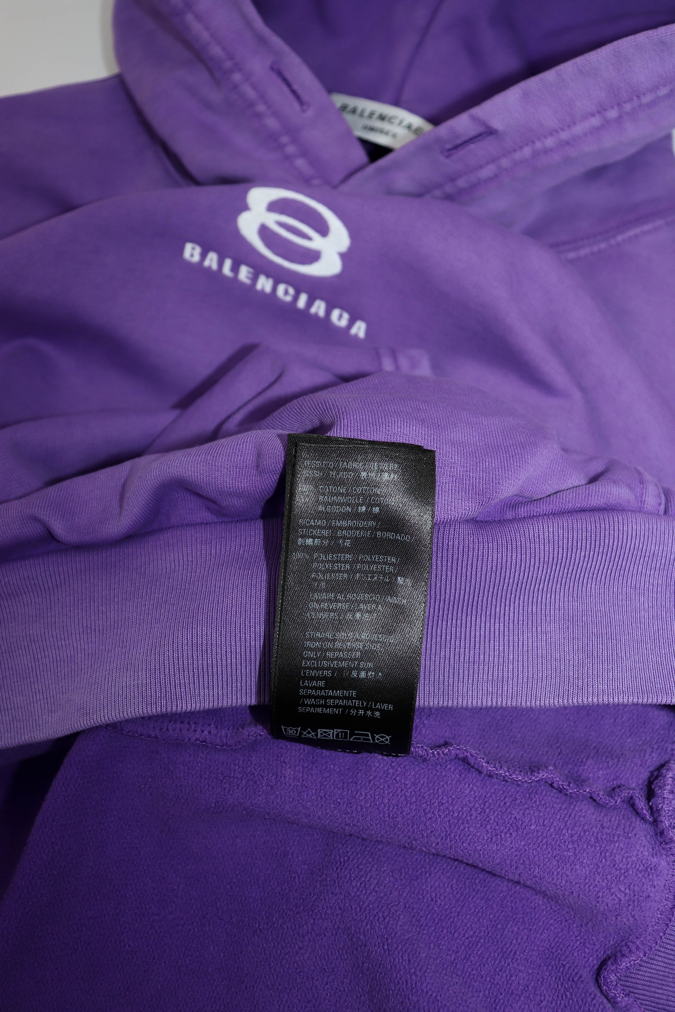 Balenciaga Balenciaga Faded Purple Unity Logo Hoodie Size US L / EU 52-54 / 3 - 15 Thumbnail