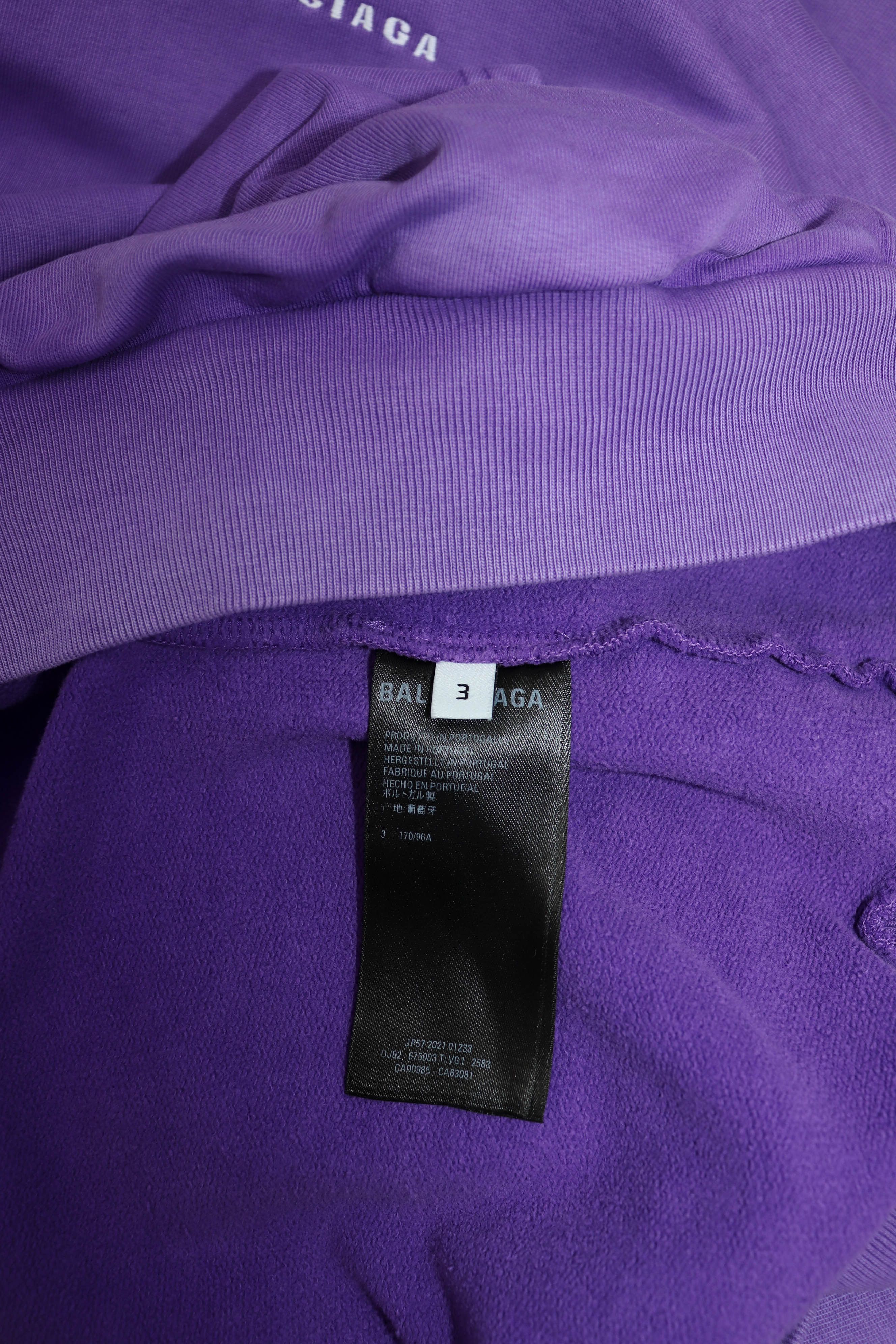 Balenciaga Balenciaga Faded Purple Unity Logo Hoodie Size US L / EU 52-54 / 3 - 12 Thumbnail