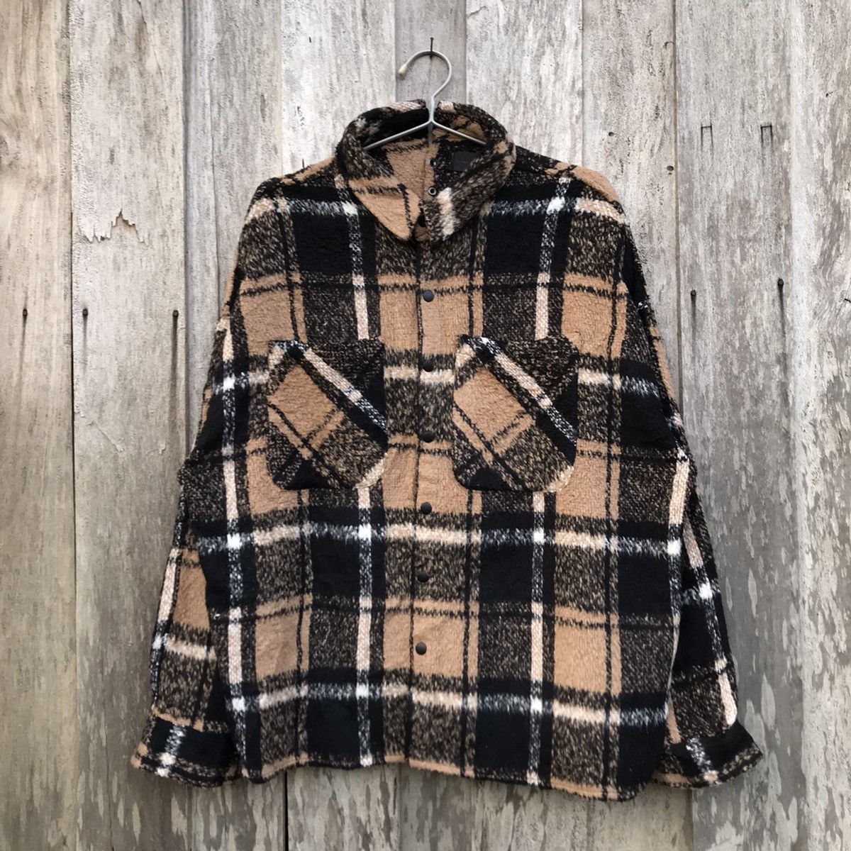 Vintage Danke Schon Faux Fur Jacket Danke Schön Plaid/Flannel Jacket Size US XL / EU 56 / 4 - 1 Thumbnail