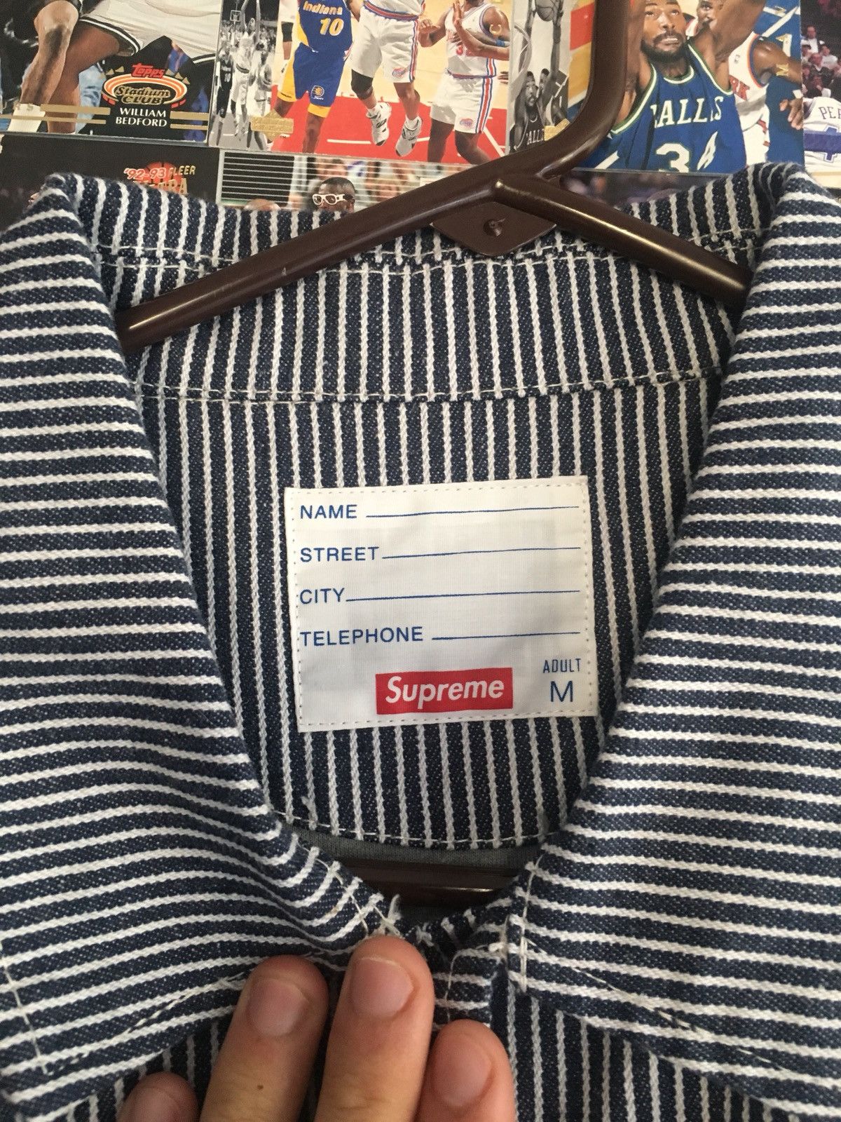 Supreme Pinstripe/Hickory Stripe Denim Coaches Jacket [LAST DROP 