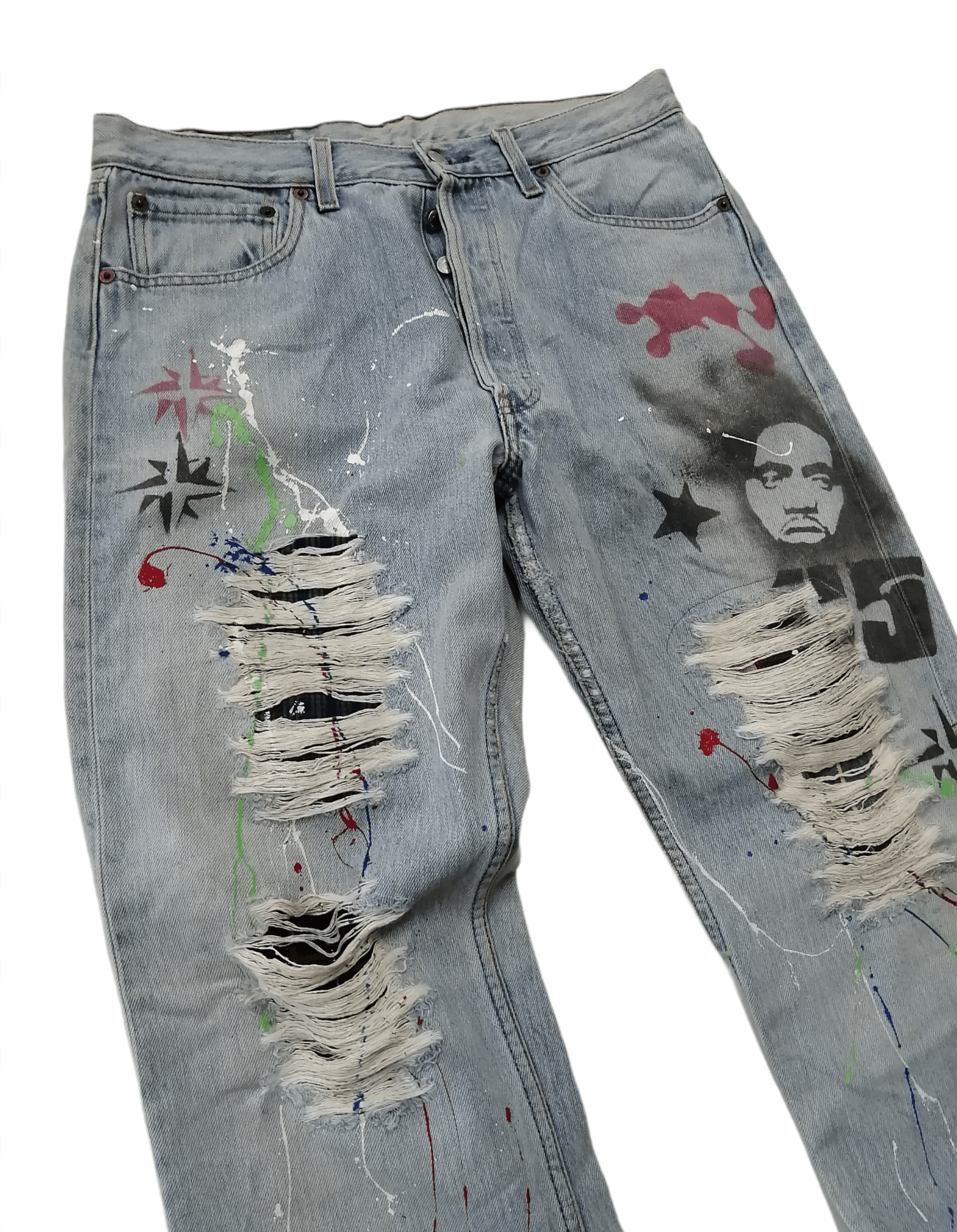 Levi's Vintage Clothing Vintage LEVIS 501 Custom Nice Design Iconic M.S.C.F Jeans Size US 33 - 7 Thumbnail
