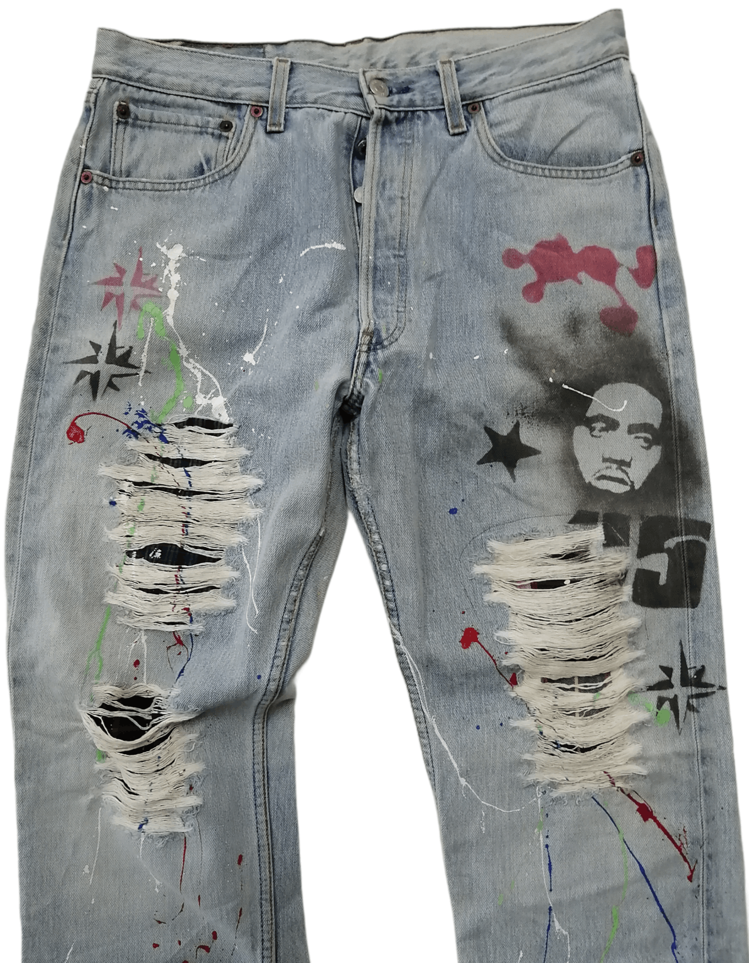 Levi's Vintage Clothing Vintage LEVIS 501 Custom Nice Design Iconic M.S.C.F Jeans Size US 33 - 5 Thumbnail
