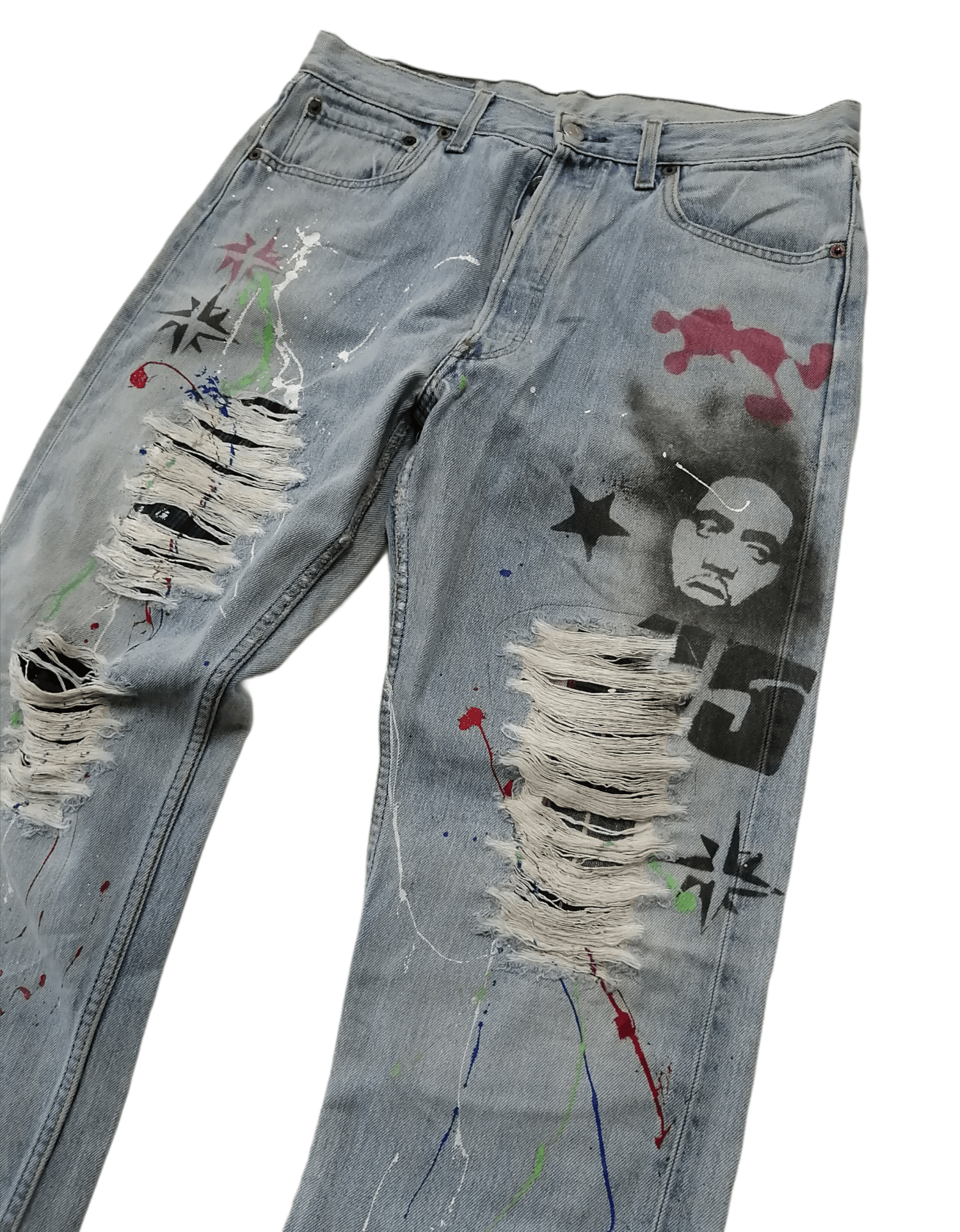 Levi's Vintage Clothing Vintage LEVIS 501 Custom Nice Design Iconic M.S.C.F Jeans Size US 33 - 6 Thumbnail