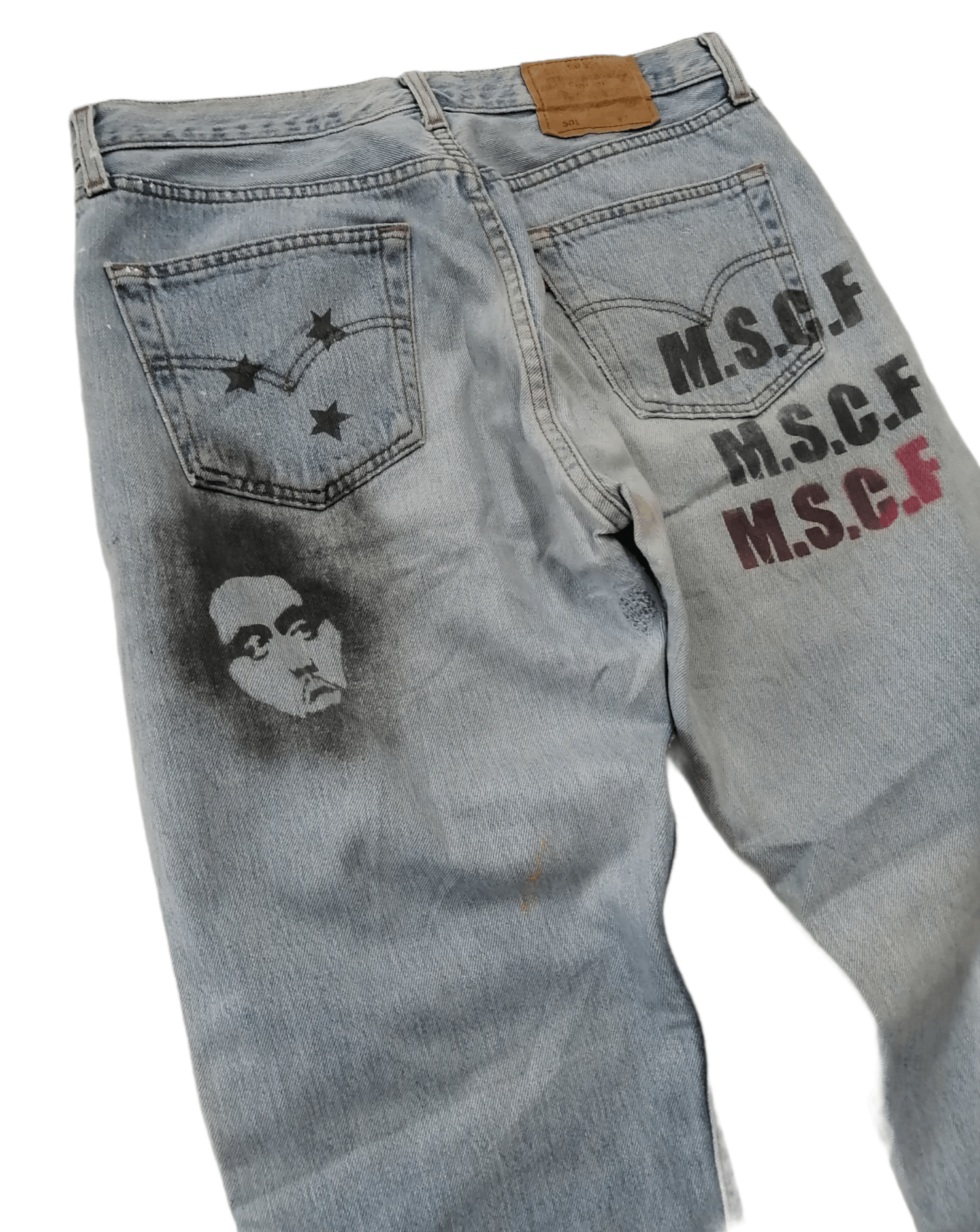 Levi's Vintage Clothing Vintage LEVIS 501 Custom Nice Design Iconic M.S.C.F Jeans Size US 33 - 4 Thumbnail