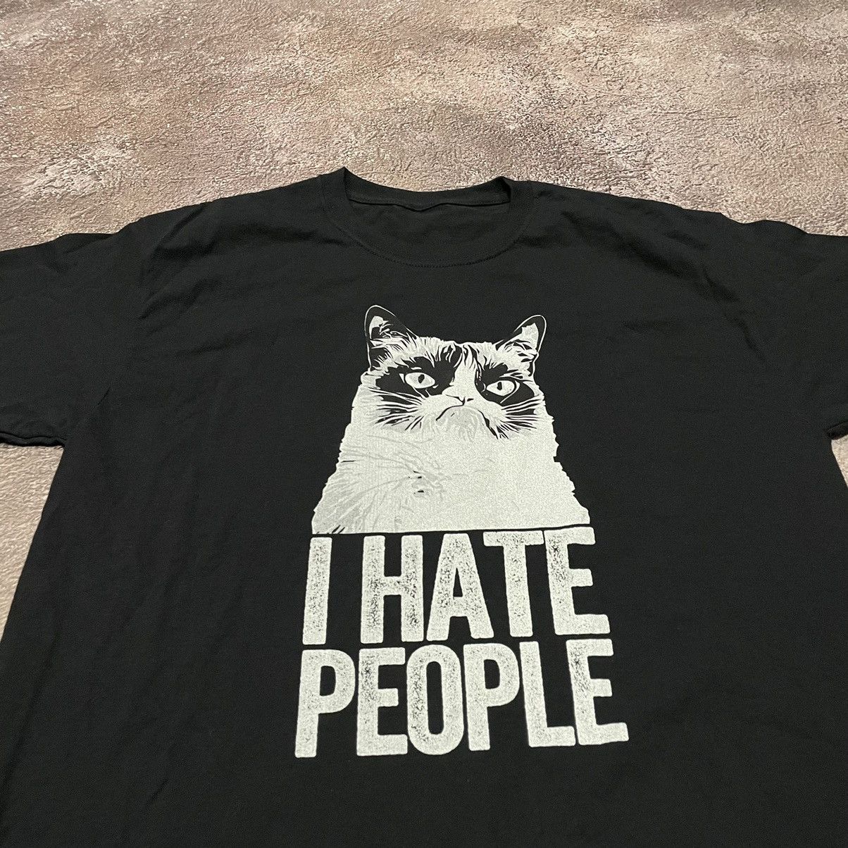 Vintage Vintage Y2K Grunge Graphic Tee I Hate People Cat Funny Stree Size US L / EU 52-54 / 3 - 1 Thumbnail