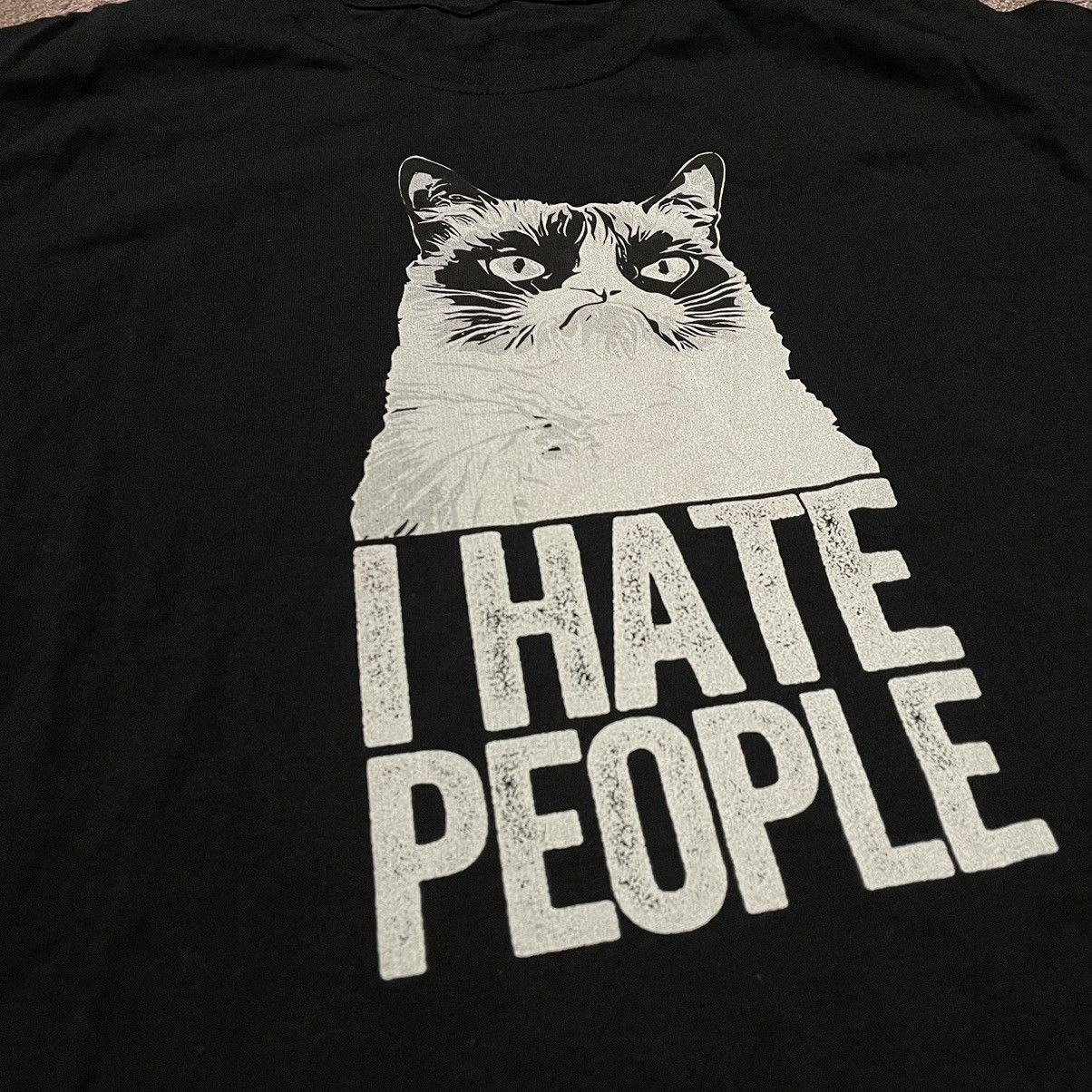 Vintage Vintage Y2K Grunge Graphic Tee I Hate People Cat Funny Stree Size US L / EU 52-54 / 3 - 2 Thumbnail