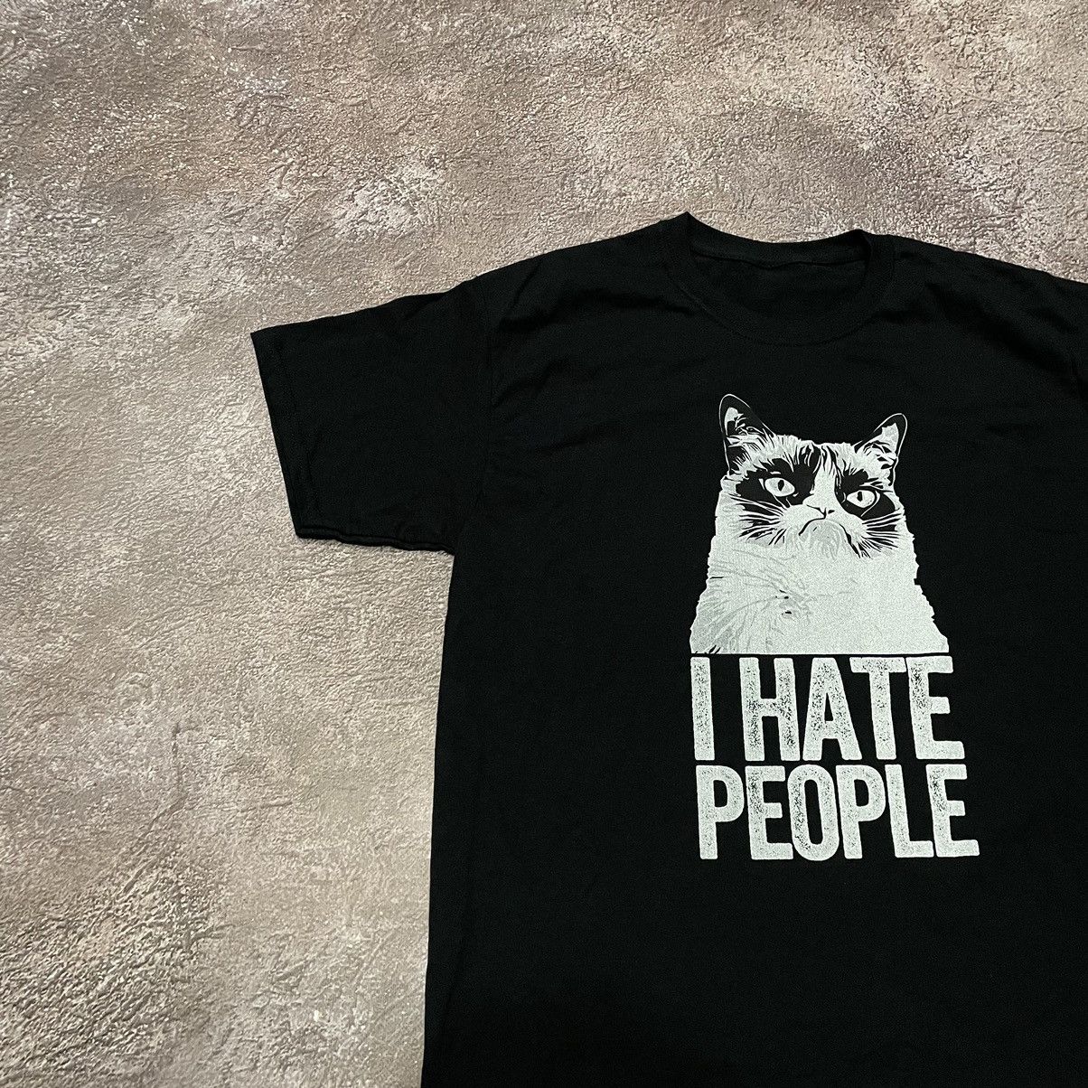 Vintage Vintage Y2K Grunge Graphic Tee I Hate People Cat Funny Stree Size US L / EU 52-54 / 3 - 6 Thumbnail
