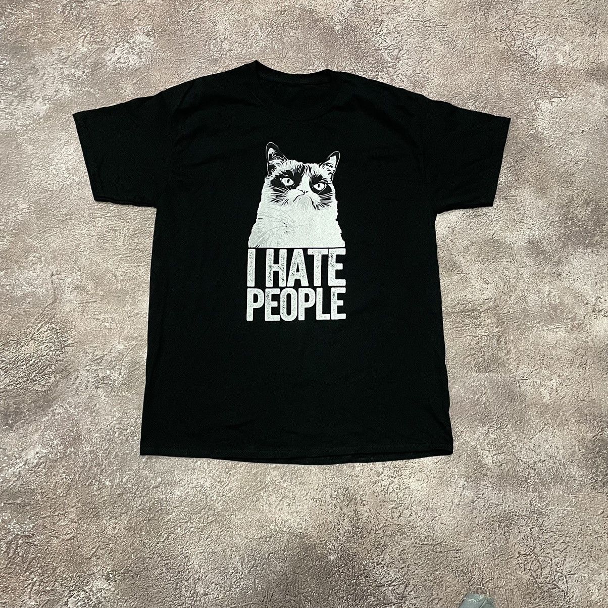 Vintage Vintage Y2K Grunge Graphic Tee I Hate People Cat Funny Stree Size US L / EU 52-54 / 3 - 4 Thumbnail