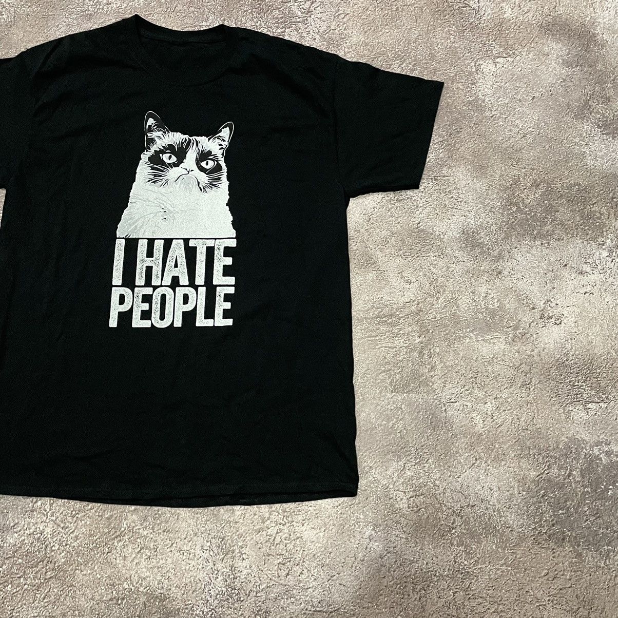 Vintage Vintage Y2K Grunge Graphic Tee I Hate People Cat Funny Stree Size US L / EU 52-54 / 3 - 5 Thumbnail