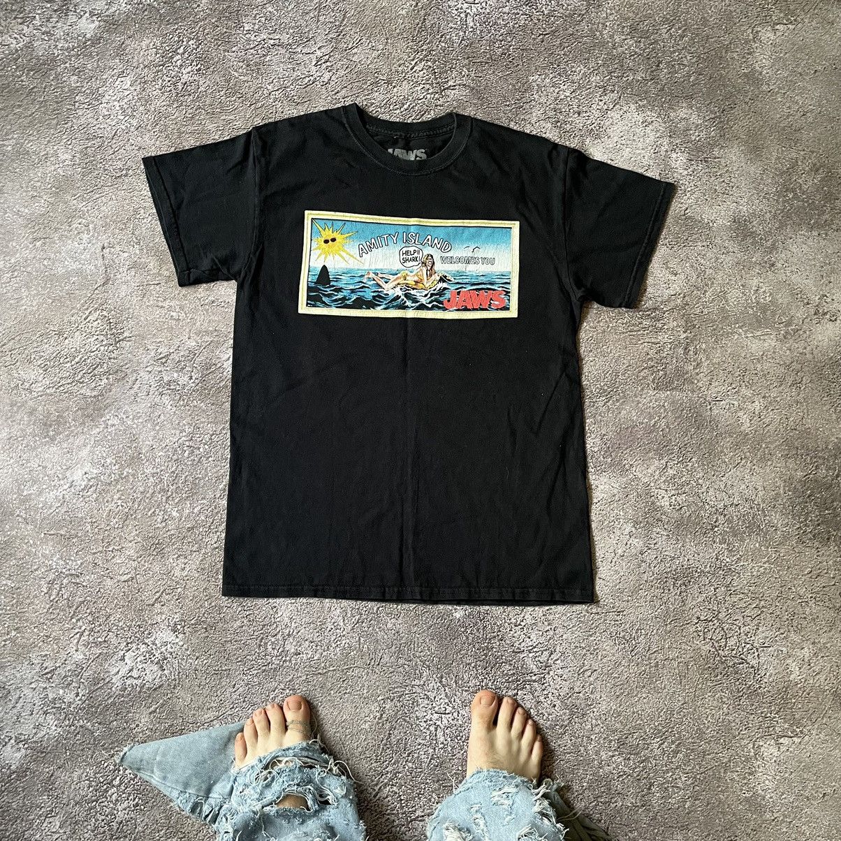 Vintage Vintage Y2K Jaws Graphic Tee Sun Faded Skate Streetwear M Size US M / EU 48-50 / 2 - 1 Thumbnail