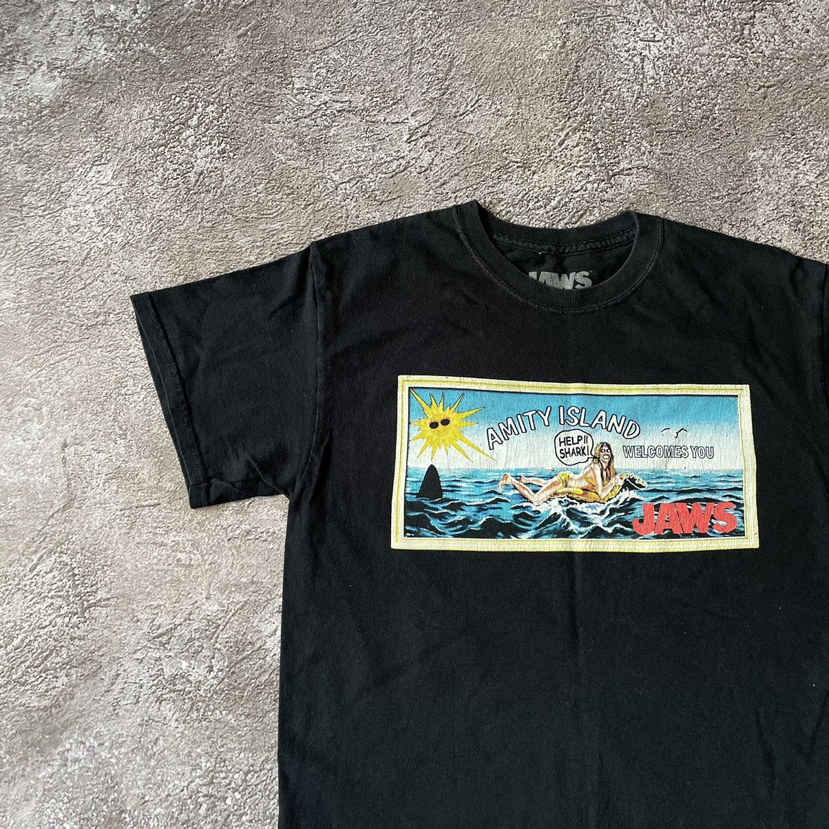 Vintage Vintage Y2K Jaws Graphic Tee Sun Faded Skate Streetwear M Size US M / EU 48-50 / 2 - 3 Thumbnail