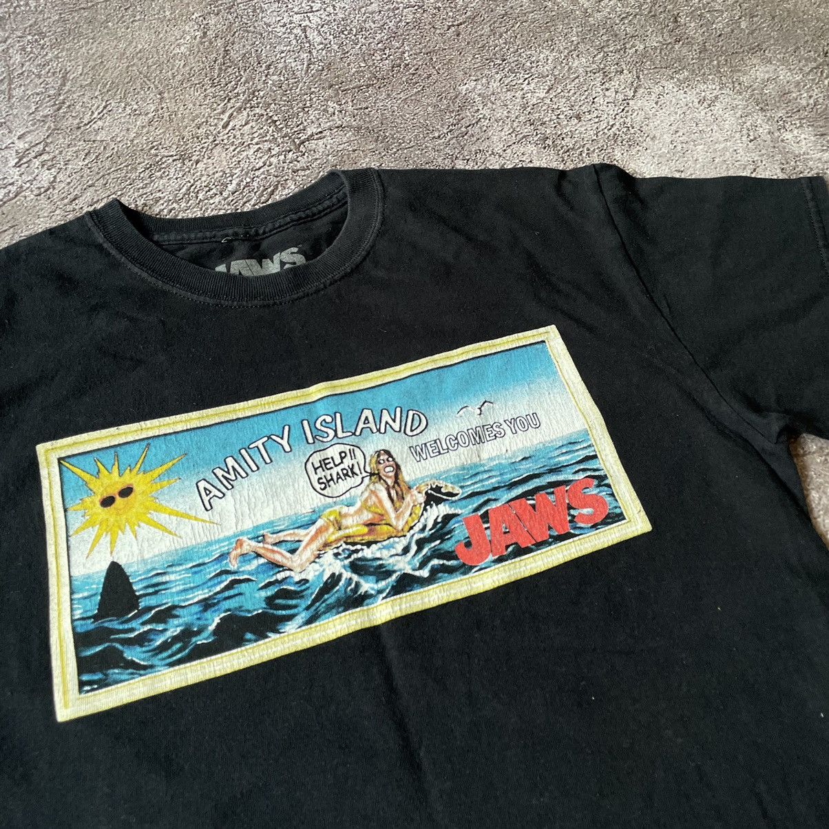 Vintage Vintage Y2K Jaws Graphic Tee Sun Faded Skate Streetwear M Size US M / EU 48-50 / 2 - 6 Thumbnail
