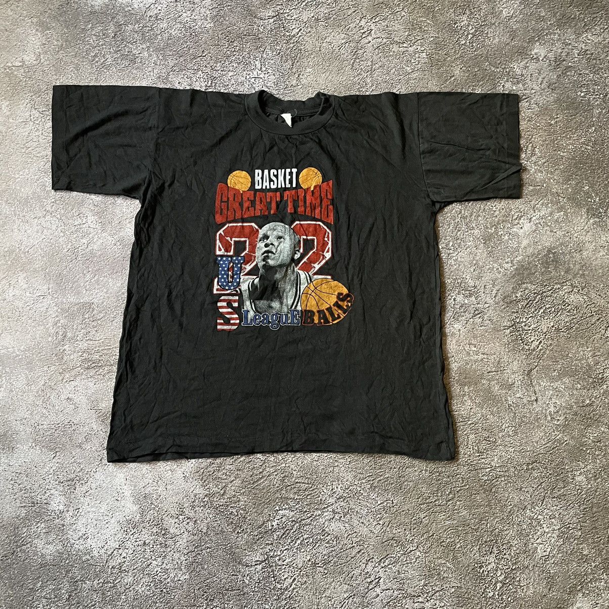 Vintage Vintage 90s Basketball Graphic Tee Sun Faded Streetwear L Size US L / EU 52-54 / 3 - 2 Thumbnail