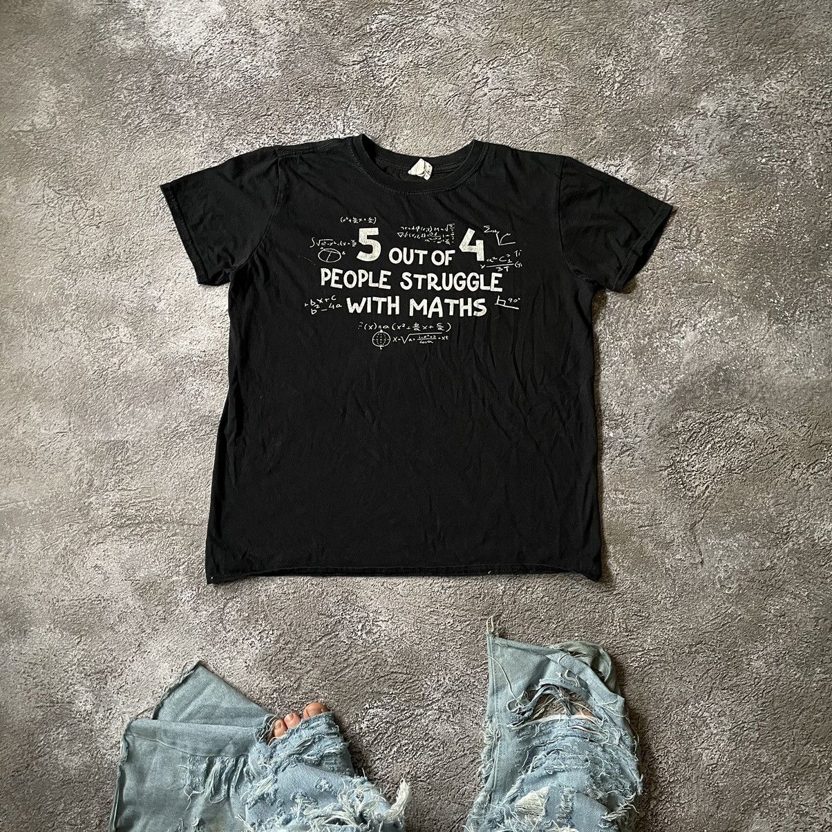 Vintage Vintage Y2K ADULT “ PEOPLE STRUGGLE WITH MATH “ FUNNY BuyTee Size US M / EU 48-50 / 2 - 1 Thumbnail