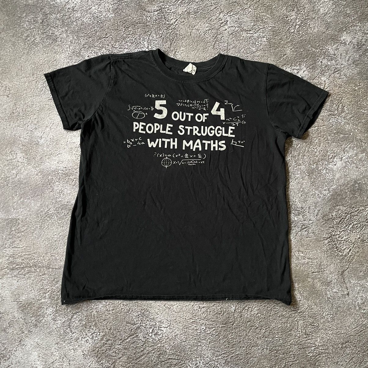 Vintage Vintage Y2K ADULT “ PEOPLE STRUGGLE WITH MATH “ FUNNY BuyTee Size US M / EU 48-50 / 2 - 2 Thumbnail