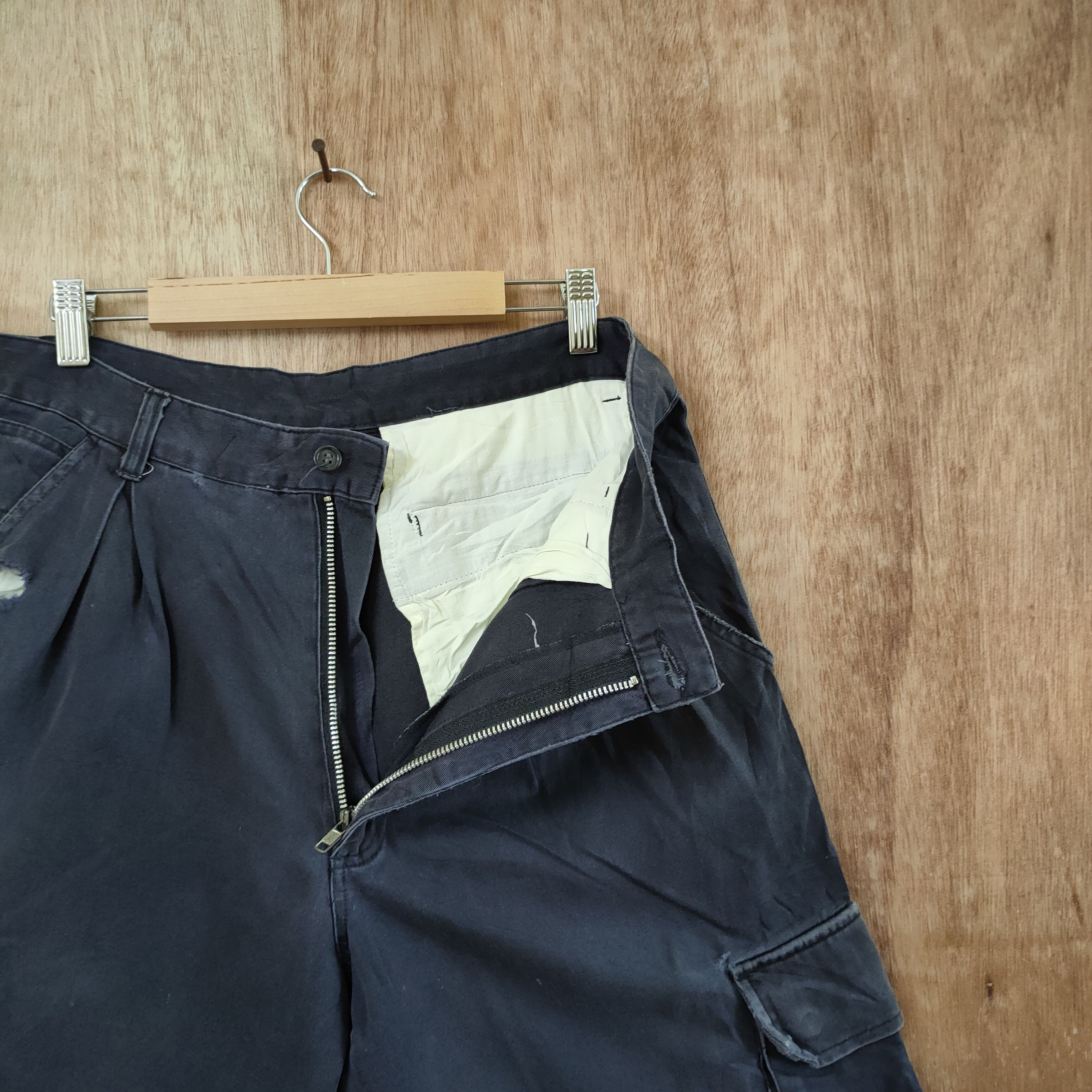 Japanese Brand W32 VINTAGE NAVY FADED CARGO PANTS Size US 32 / EU 48 - 8 Thumbnail