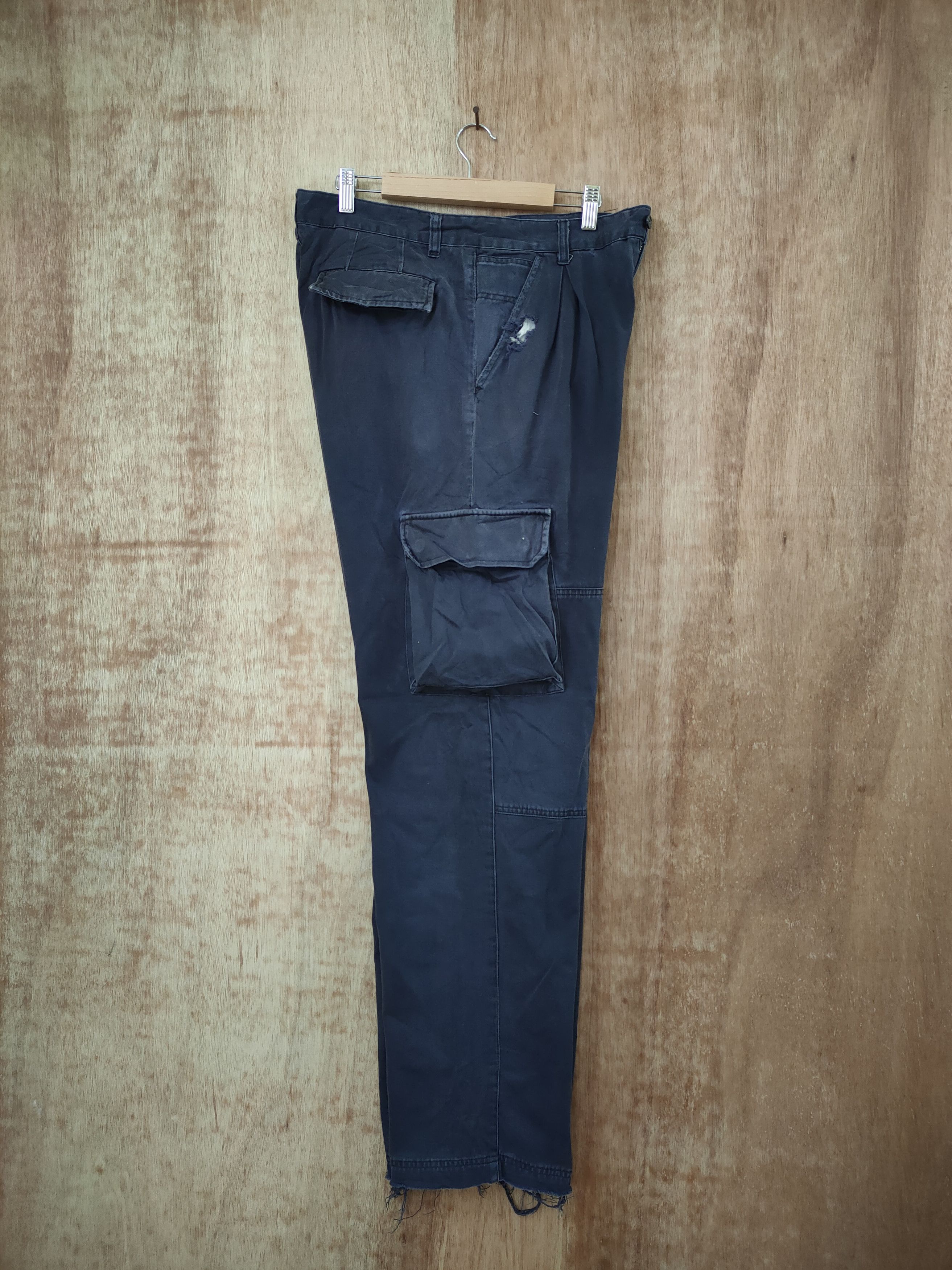 Japanese Brand W32 VINTAGE NAVY FADED CARGO PANTS Size US 32 / EU 48 - 3 Thumbnail
