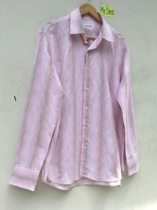 Lanvin Lanvin Men Stripes Button Down Shirt Size US L / EU 52-54 / 3 - 3 Thumbnail