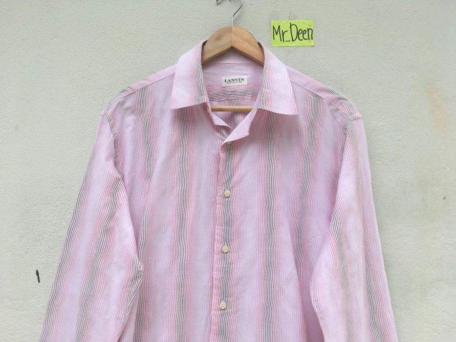 Lanvin Lanvin Men Stripes Button Down Shirt Size US L / EU 52-54 / 3 - 4 Thumbnail
