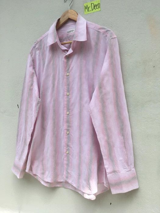 Lanvin Lanvin Men Stripes Button Down Shirt Size US L / EU 52-54 / 3 - 2 Thumbnail
