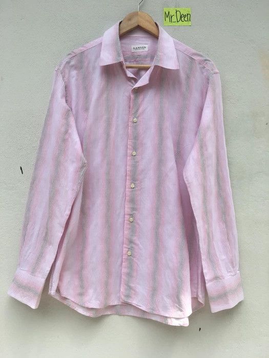 Lanvin Lanvin Men Stripes Button Down Shirt Size US L / EU 52-54 / 3 - 1 Thumbnail
