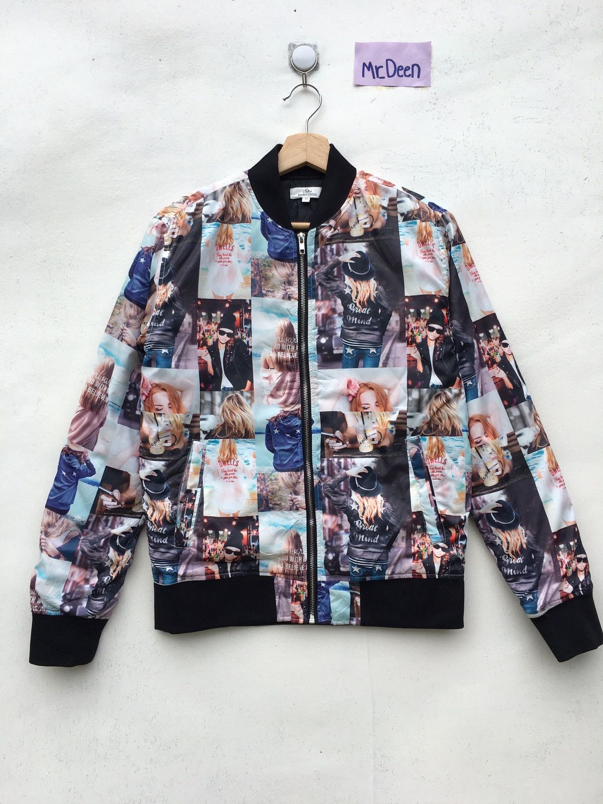 Japanese Brand Rare Sho Bernings Printed Nylon Bomber Jacket Size US S / EU 44-46 / 1 - 1 Thumbnail