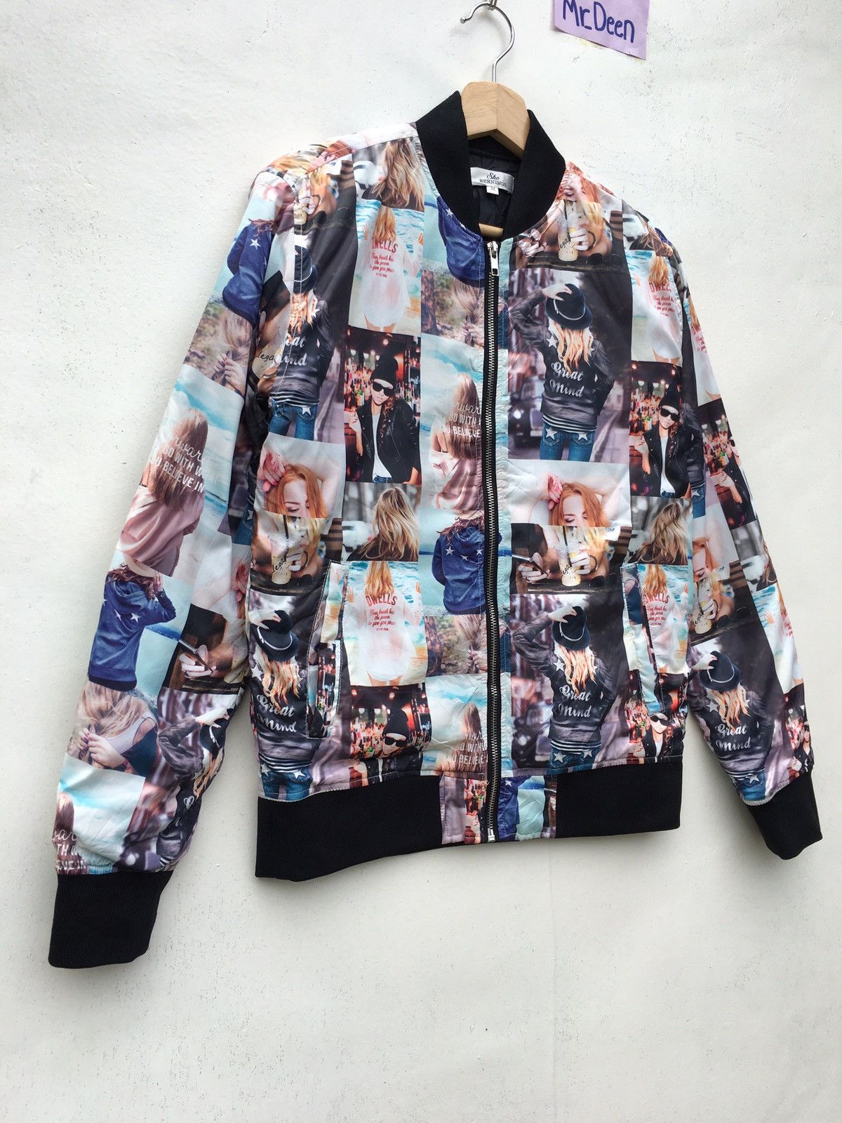 Japanese Brand Rare Sho Bernings Printed Nylon Bomber Jacket Size US S / EU 44-46 / 1 - 2 Thumbnail