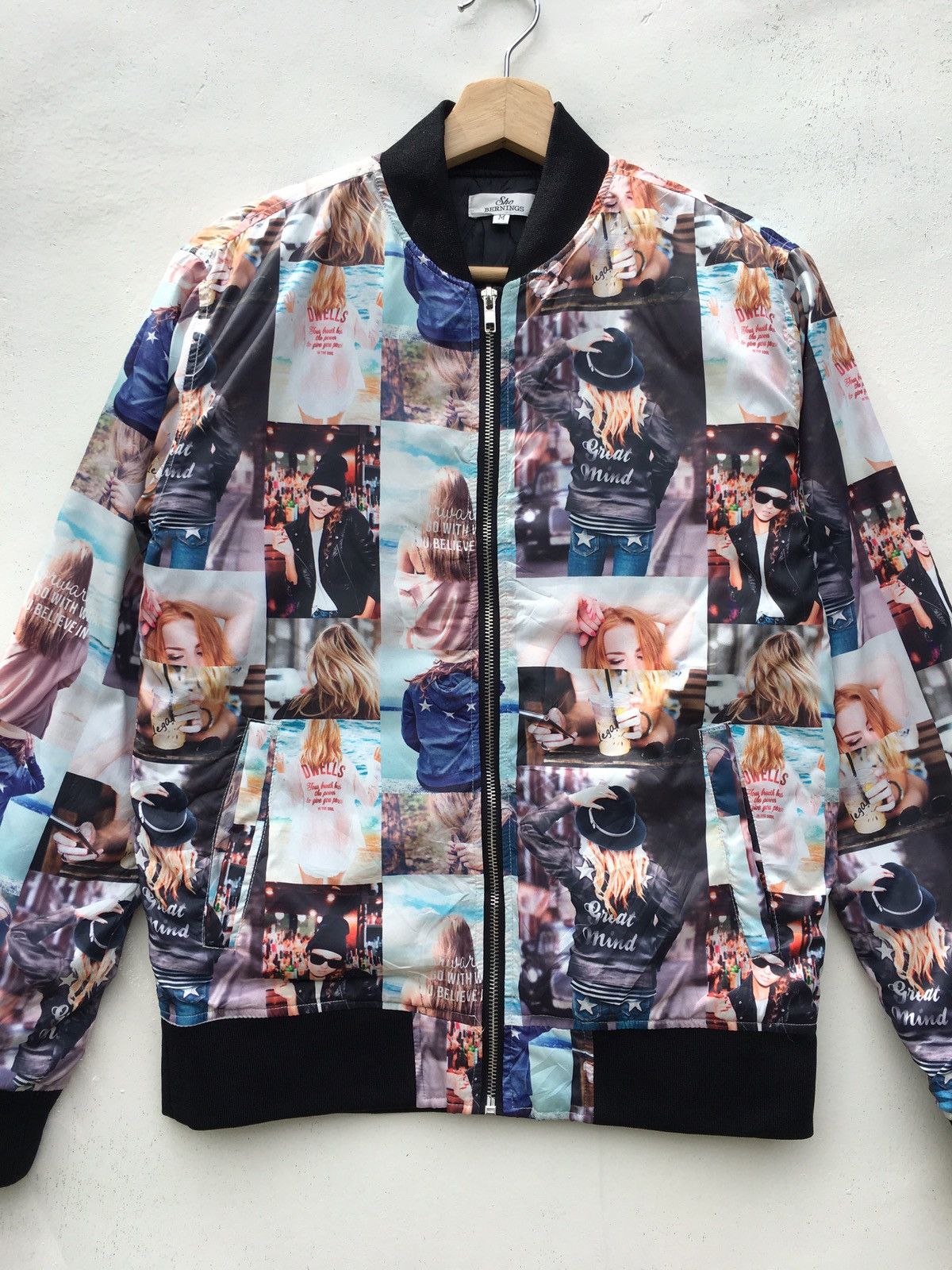 Japanese Brand Rare Sho Bernings Printed Nylon Bomber Jacket Size US S / EU 44-46 / 1 - 4 Thumbnail