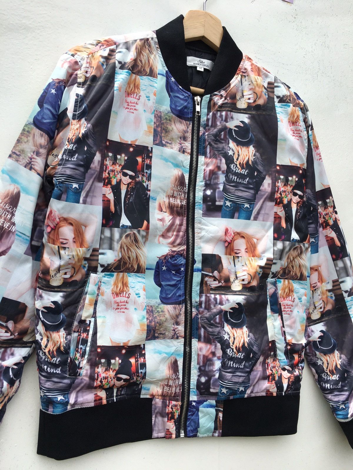 Japanese Brand Rare Sho Bernings Printed Nylon Bomber Jacket Size US S / EU 44-46 / 1 - 5 Thumbnail