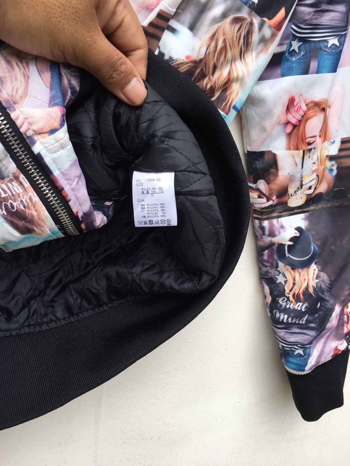 Japanese Brand Rare Sho Bernings Printed Nylon Bomber Jacket Size US S / EU 44-46 / 1 - 8 Thumbnail
