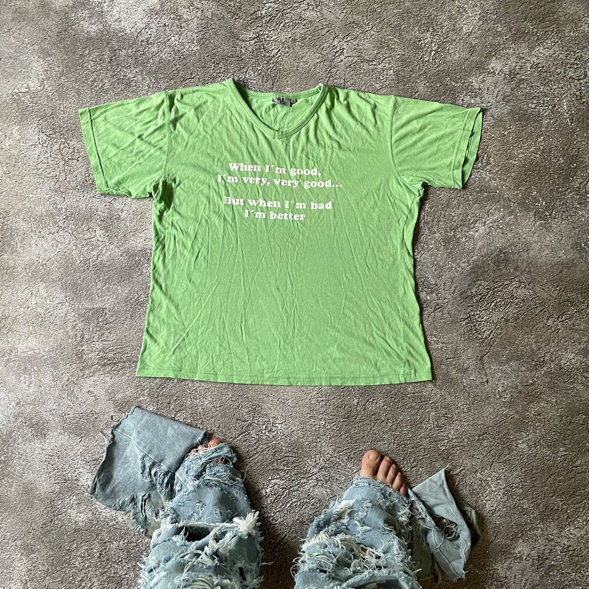 Vintage Vintage Y2K Sun Faded Graphic Funny Tee Lime Green Goth M Size US M / EU 48-50 / 2 - 1 Thumbnail