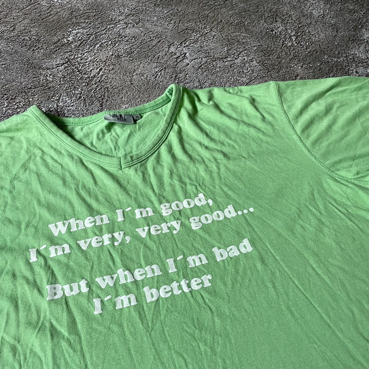 Vintage Vintage Y2K Sun Faded Graphic Funny Tee Lime Green Goth M Size US M / EU 48-50 / 2 - 6 Thumbnail