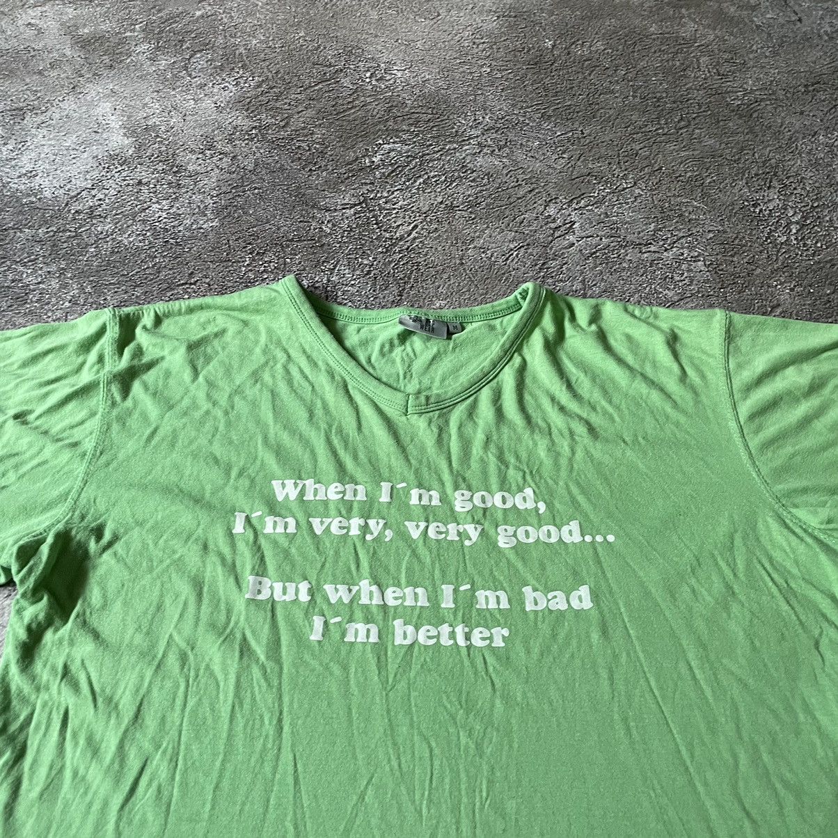 Vintage Vintage Y2K Sun Faded Graphic Funny Tee Lime Green Goth M Size US M / EU 48-50 / 2 - 5 Thumbnail