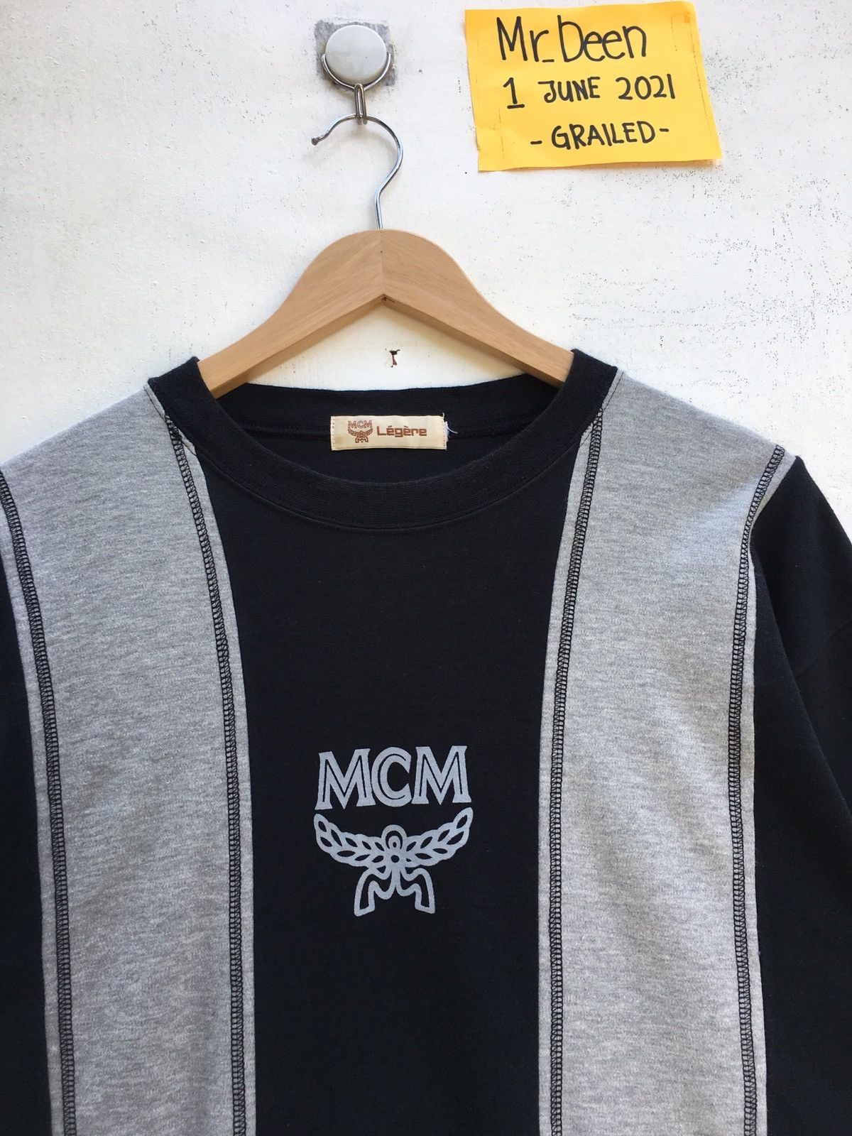 image of MCM Logos Longsleeve Shirt in Black, Men's (Size Medium)