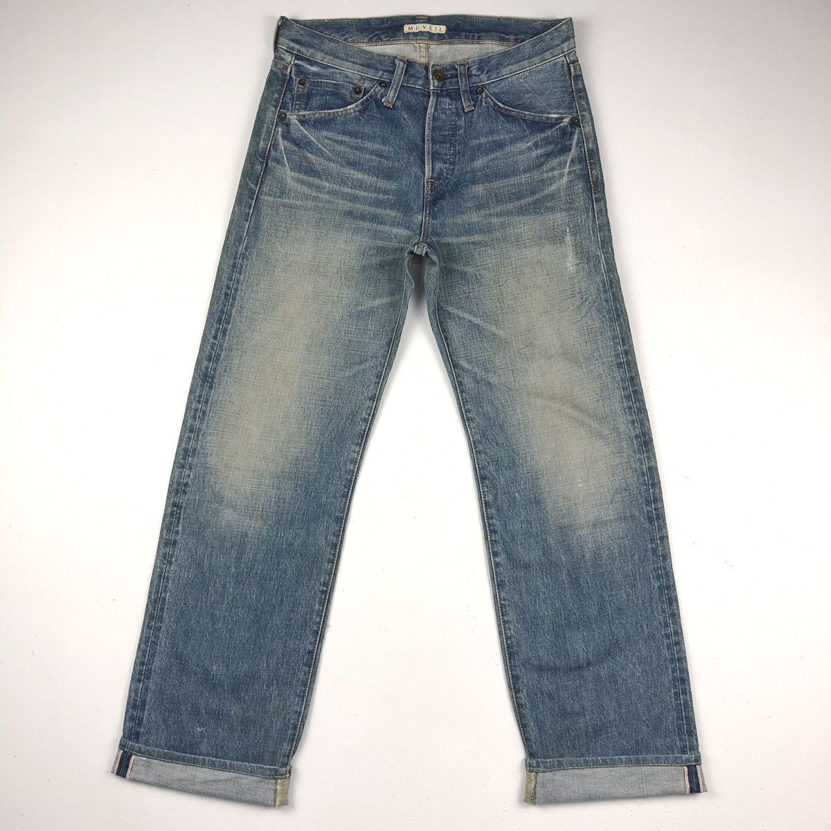 Designer × Japanese Brand Vintage MUVEIL selvedge redline Jeans dirty faded blue jeans Size US 30 / EU 46 - 2 Thumbnail