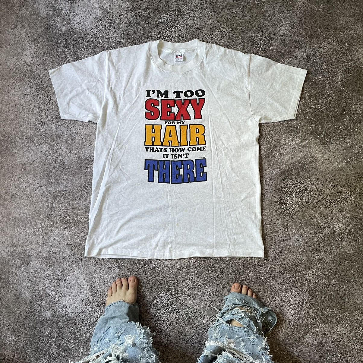 Vintage Vintage Y2K Graphic Tee Funny Humor Print Cream Oversized XL Size US XL / EU 56 / 4 - 1 Thumbnail