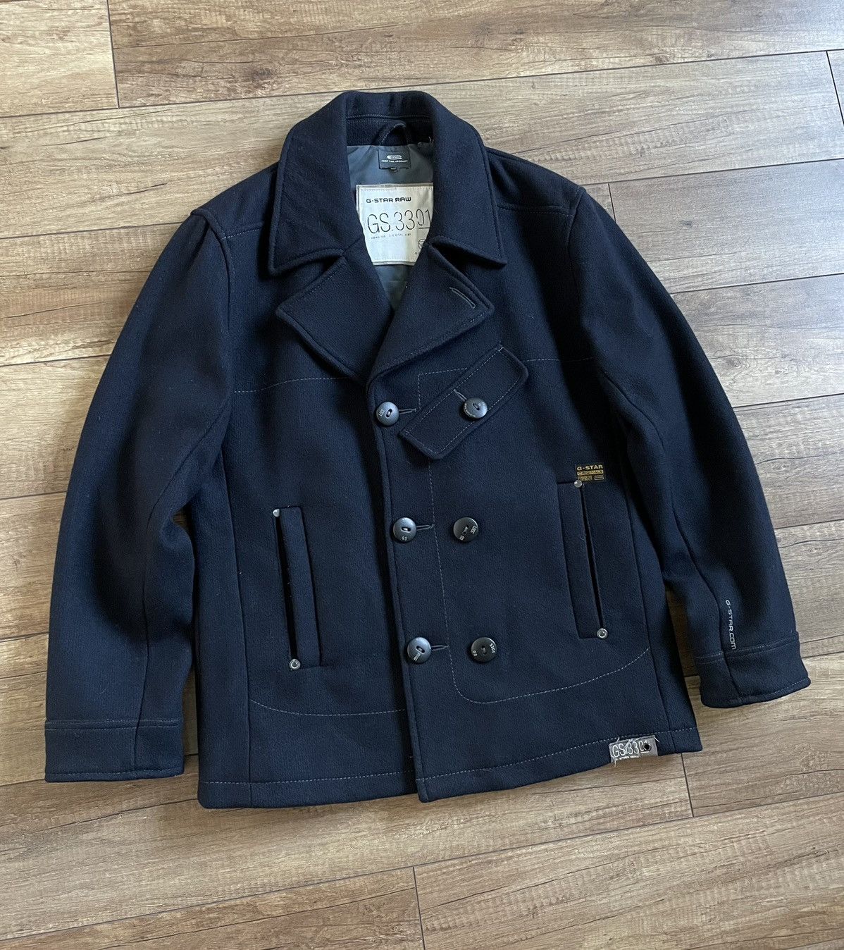 G Star Wool Modern Military Marine US Navy Peacoat Jacket
