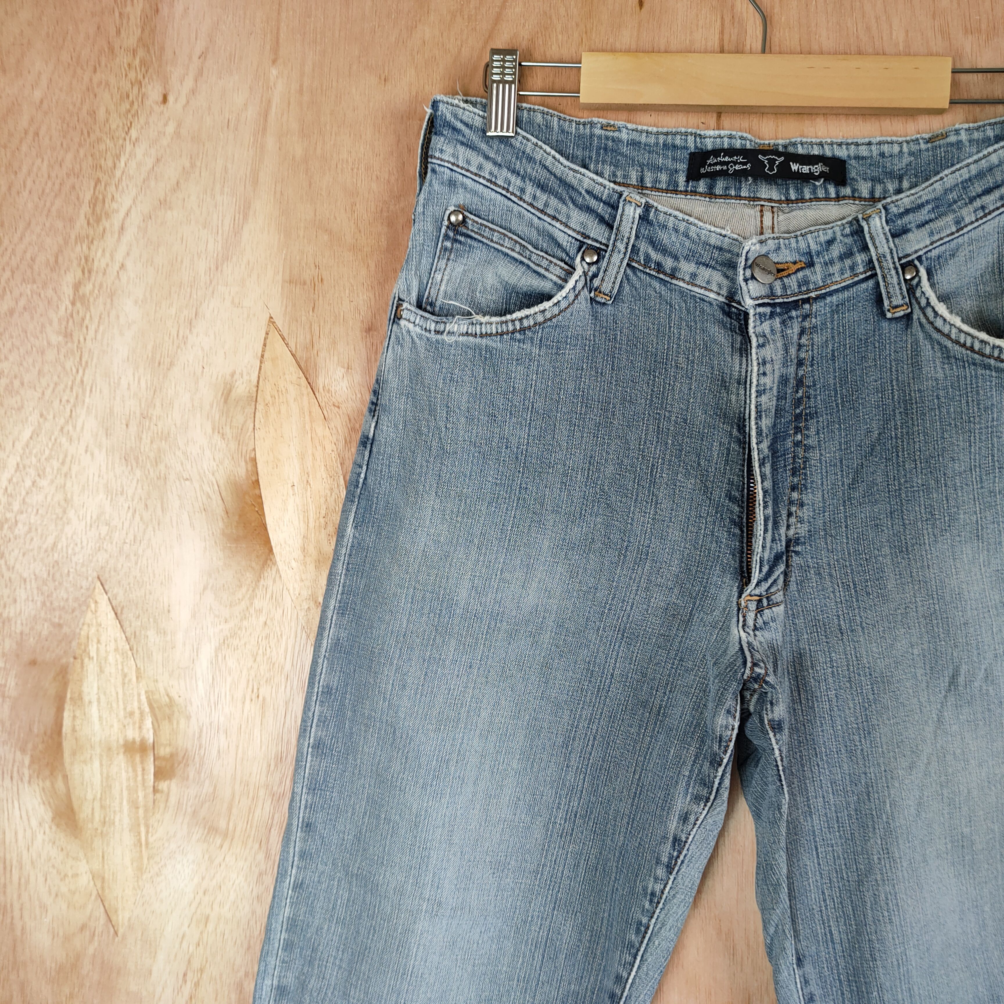 Vintage × Wrangler WRANGLER DENIM JEANS LIGHT BLUE PANTS Size US 31 - 7 Thumbnail