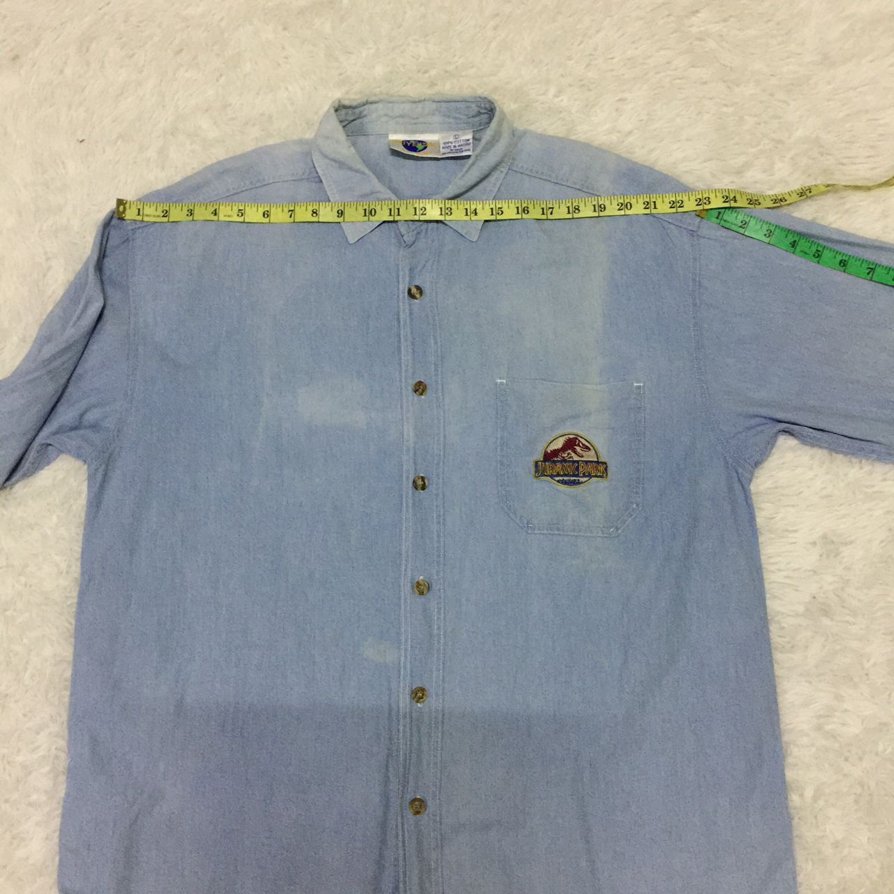 Vtg Faded Universal Studios Jurassic Park Button Up Shirt