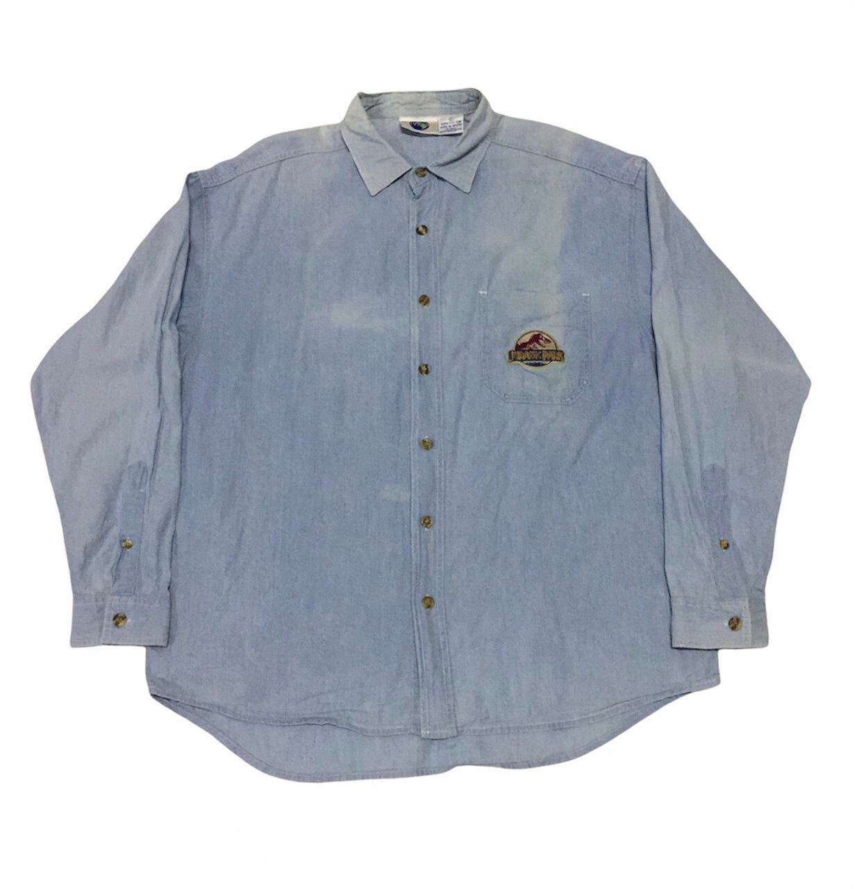 Vtg Faded Universal Studios Jurassic Park Button Up Shirt